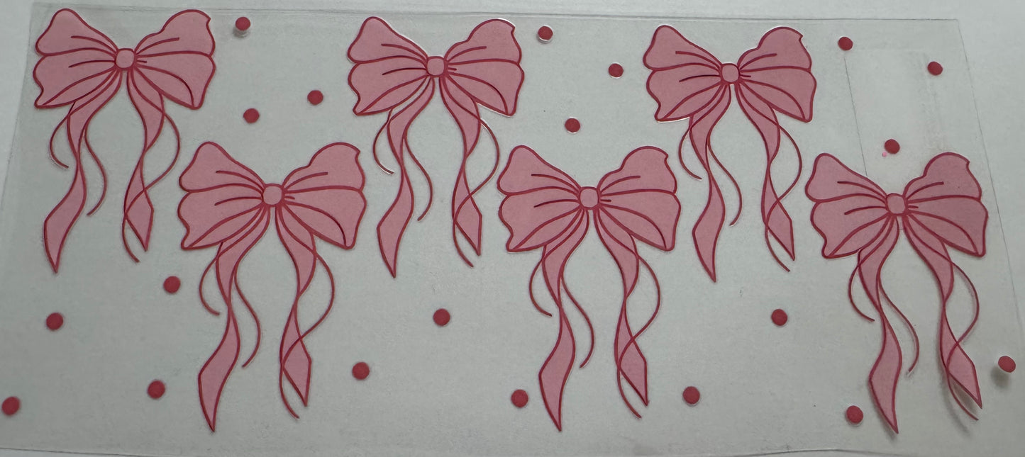 Big light pink bows 16oz Uv DTF Wrap