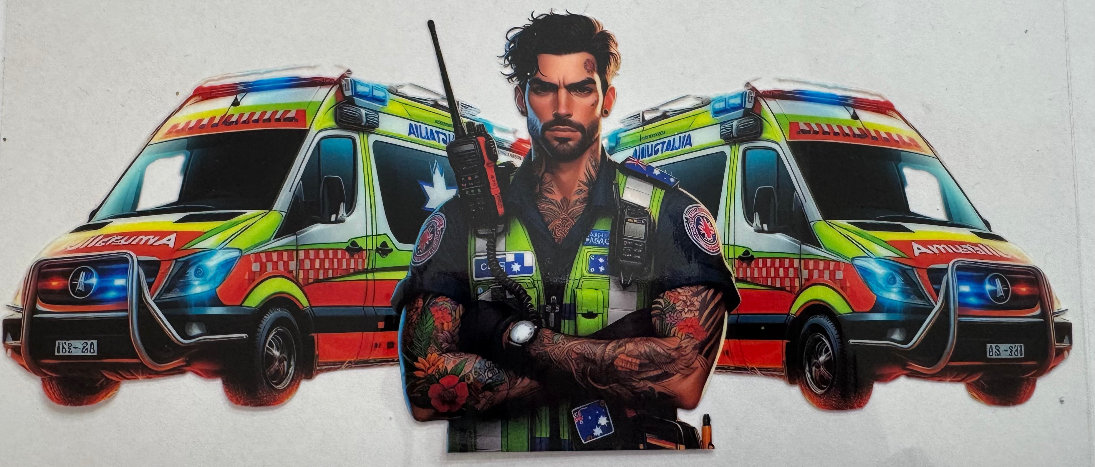 Ambulance Man 16oz Uv DTF Wrap