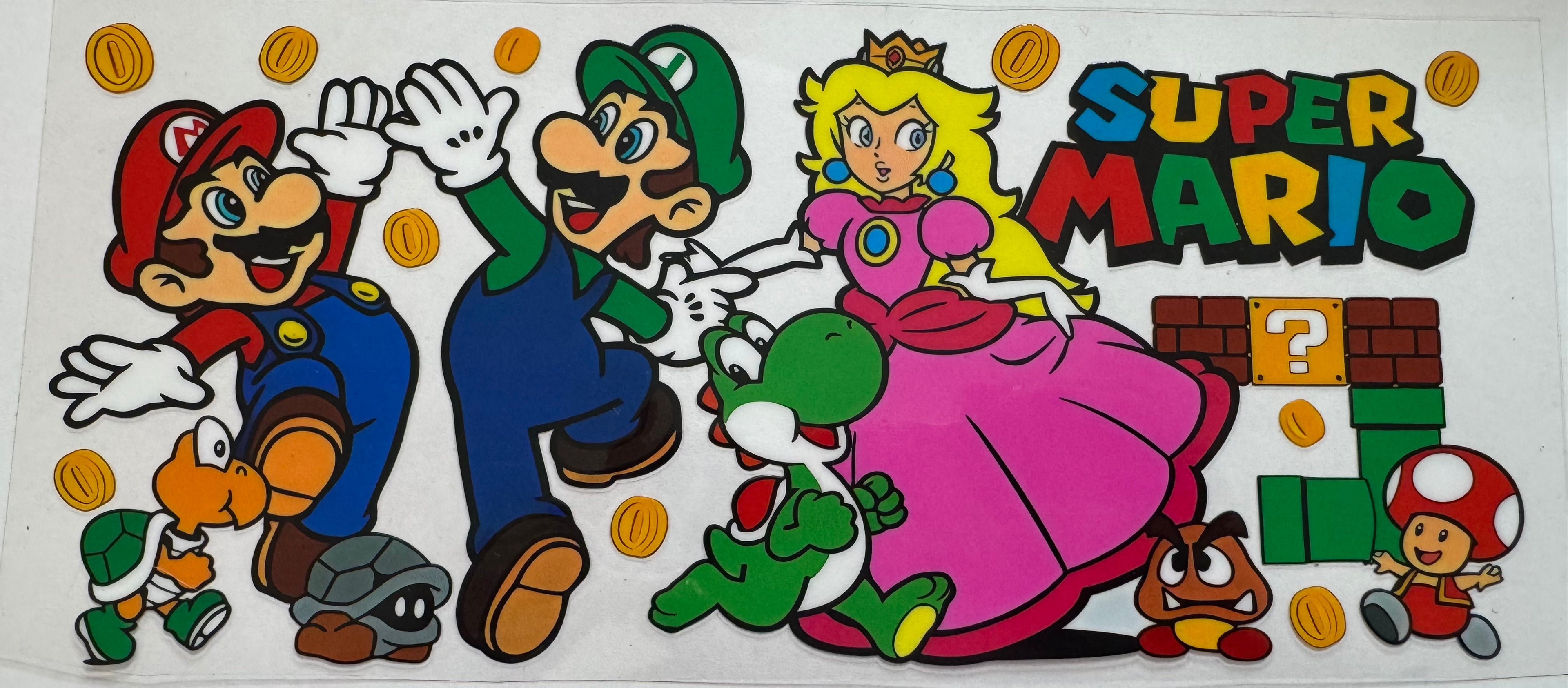Super Mario 16oz Uv DTF Wrap