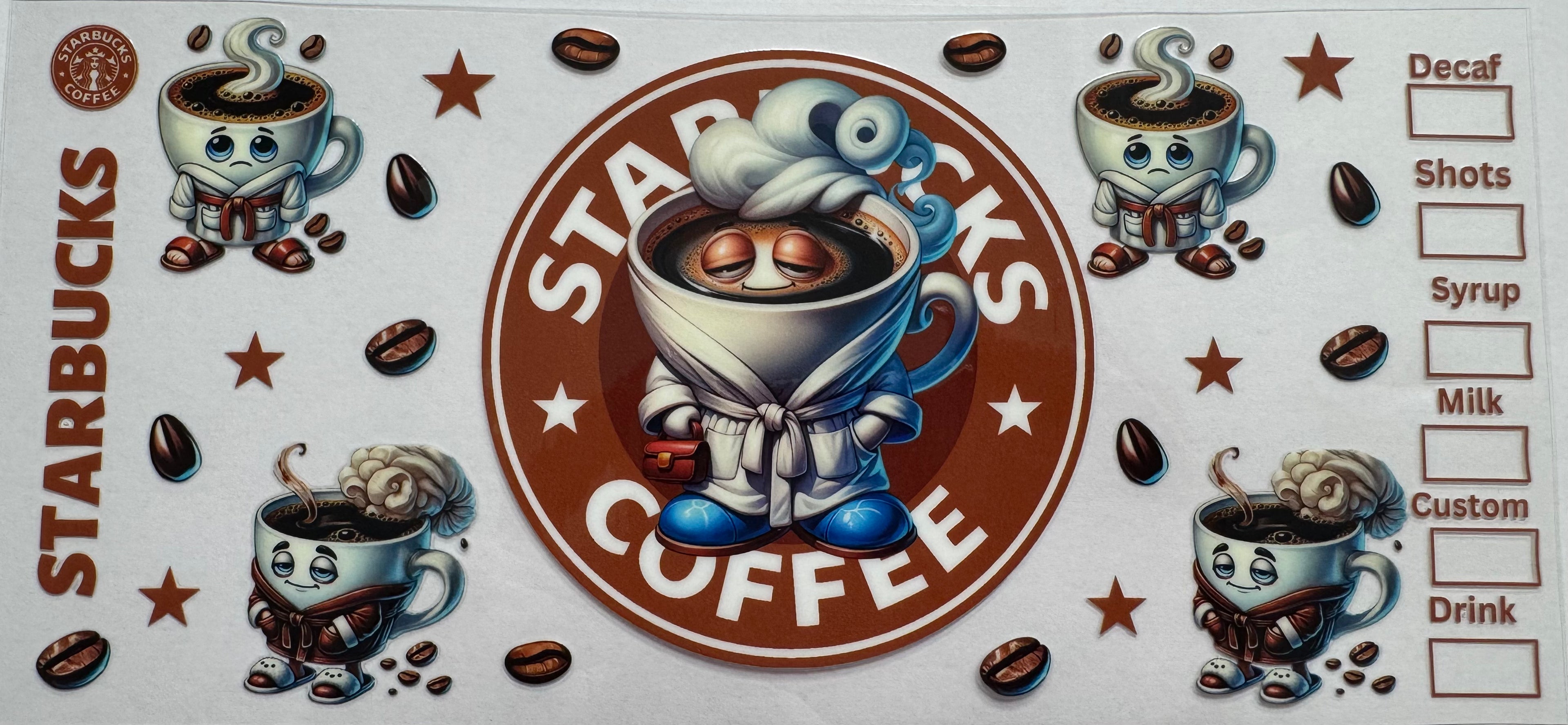 Starbucks coffee 16oz Uv DTF Wrap