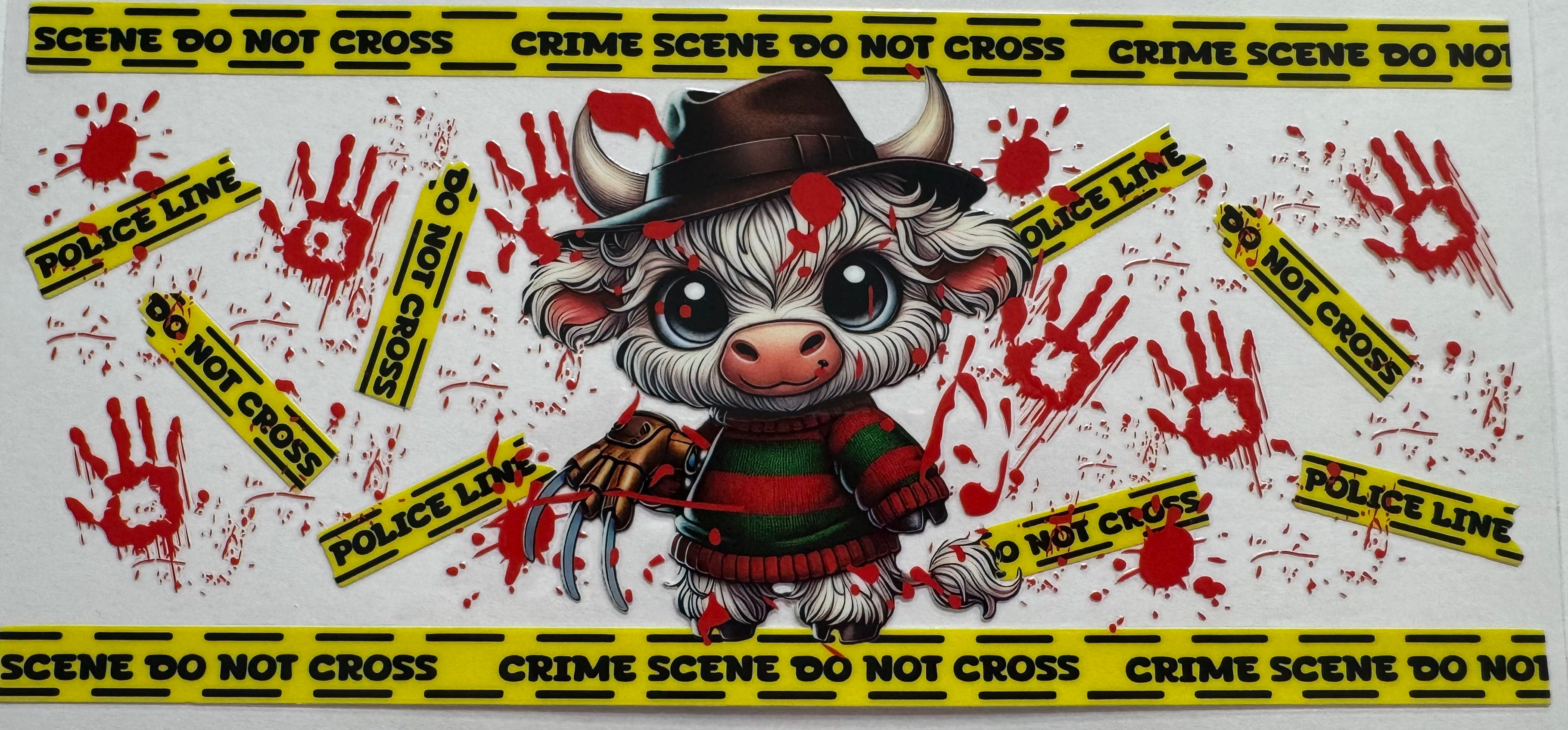 True Crime Highland cow 16oz Uv DTF Wrap #2