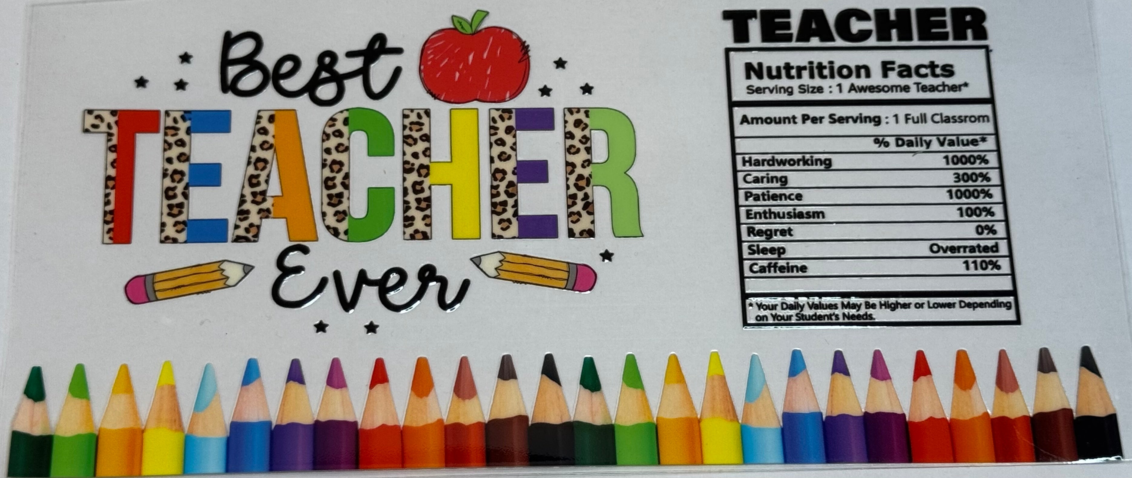 Best Teacher 16oz Uv DTF Wrap