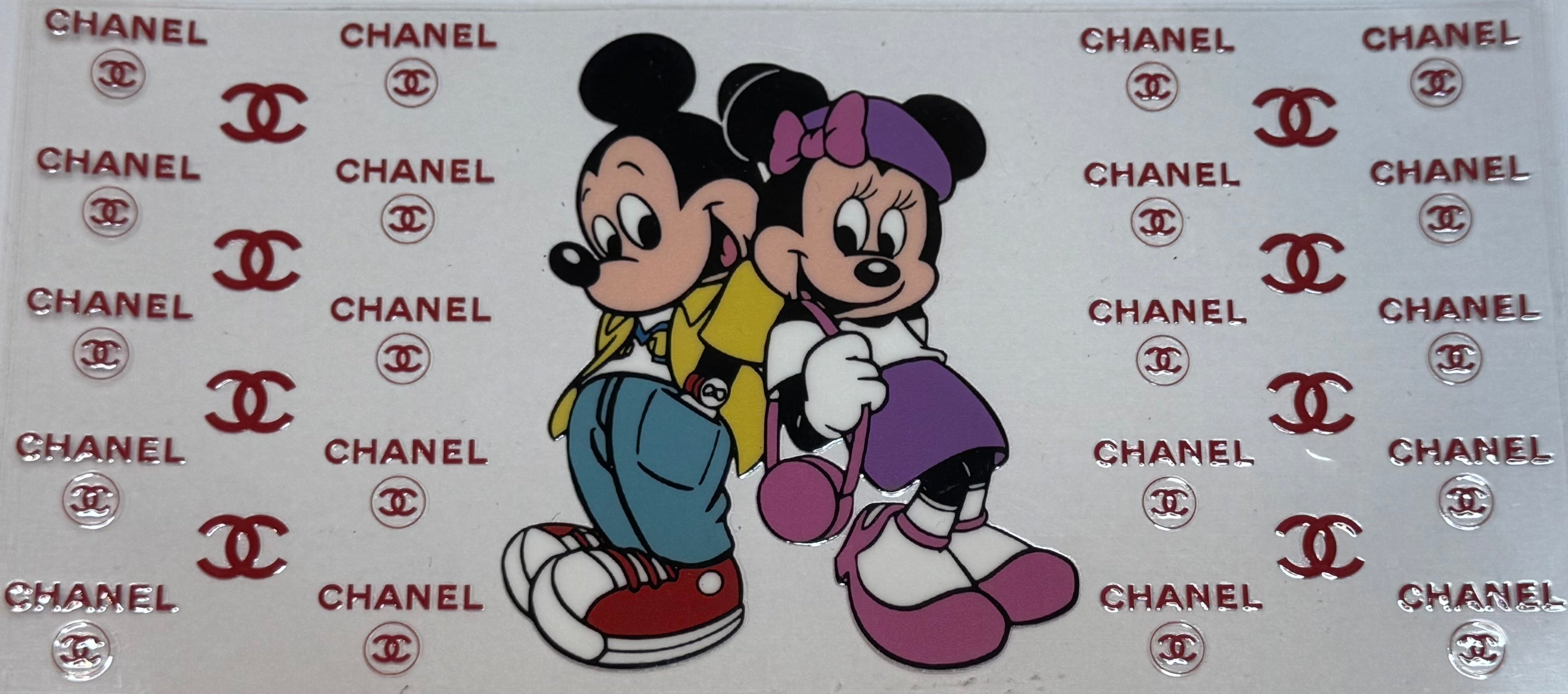 Mickey and Minnie Chanel 16oz Uv DTF Wrap