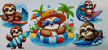 Beach Sloth 16oz Uv DTF Wrap