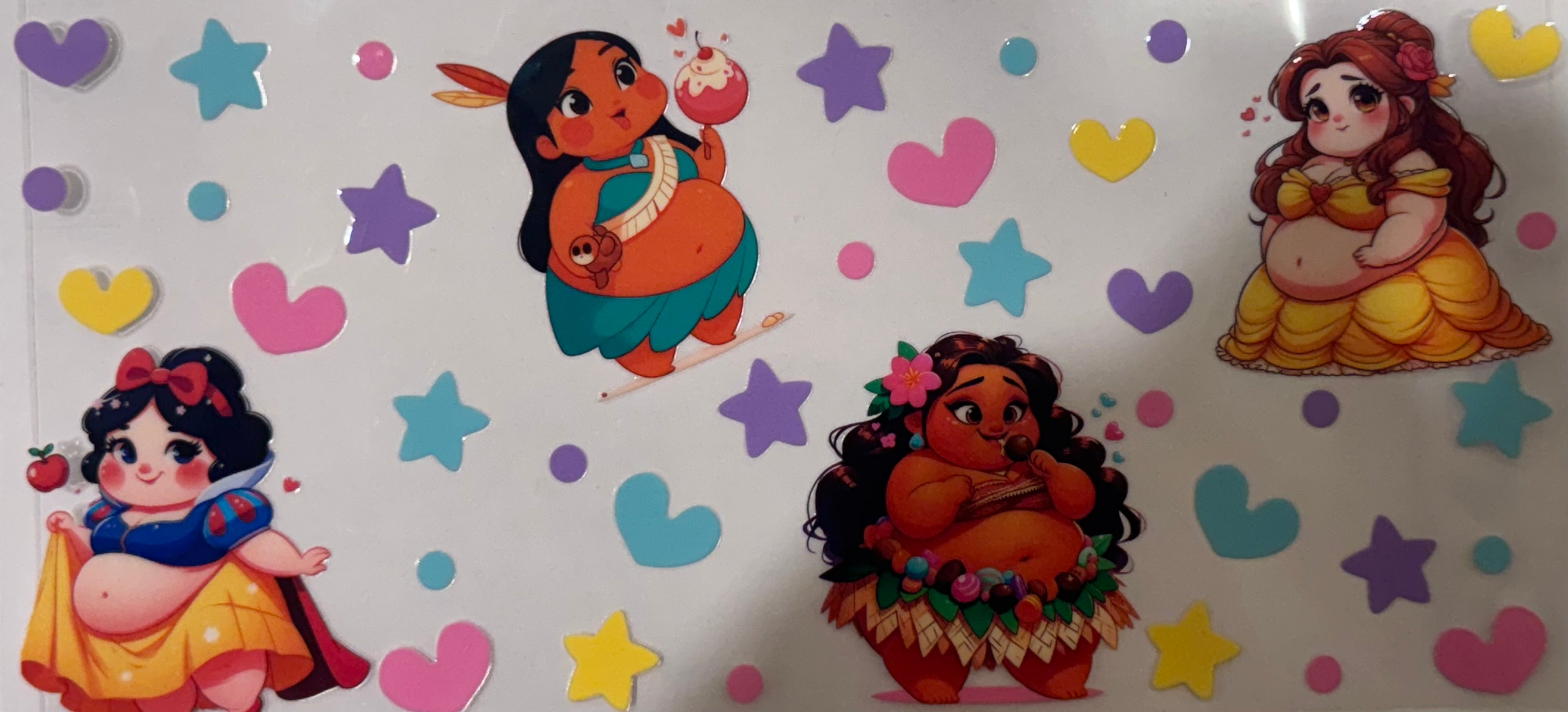 Plus Size Disney Princess 16oz Uv DTF Wrap #1