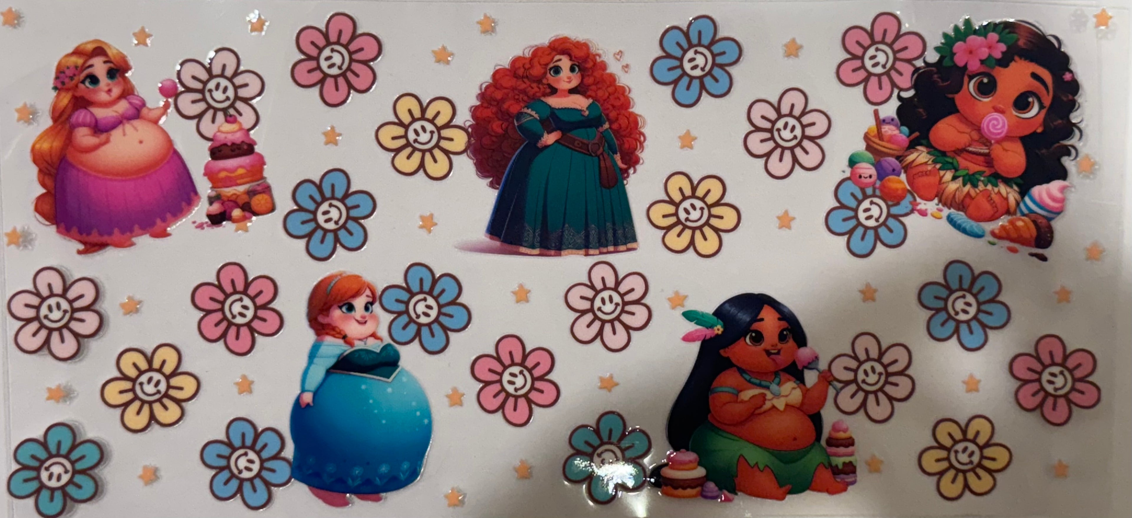 Plus Size Disney Princess 16oz Uv DTF Wrap #2