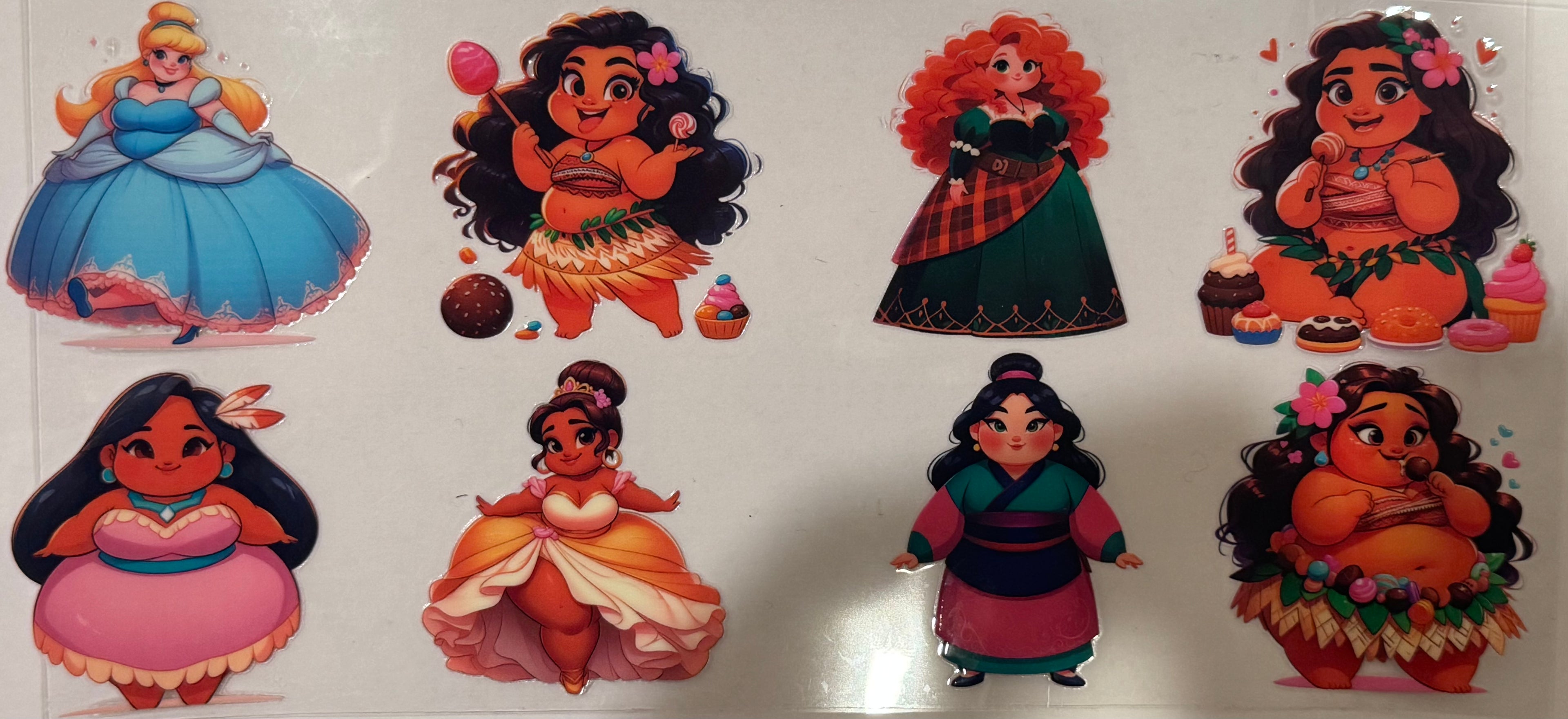 Plus Size Disney Princess 16oz Uv DTF Wrap #3
