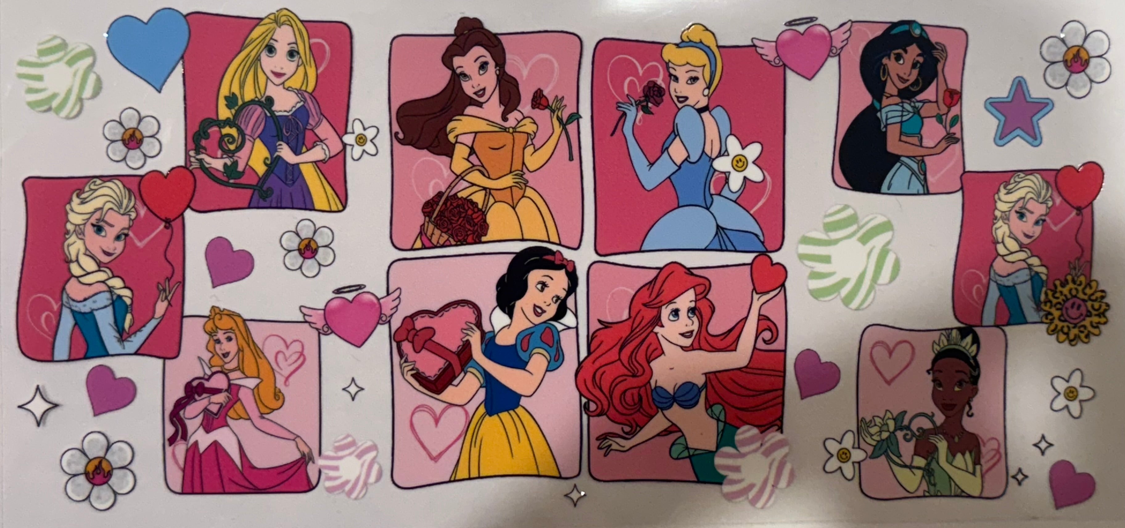 Cute Disney Princess 16oz Uv DTF Wrap