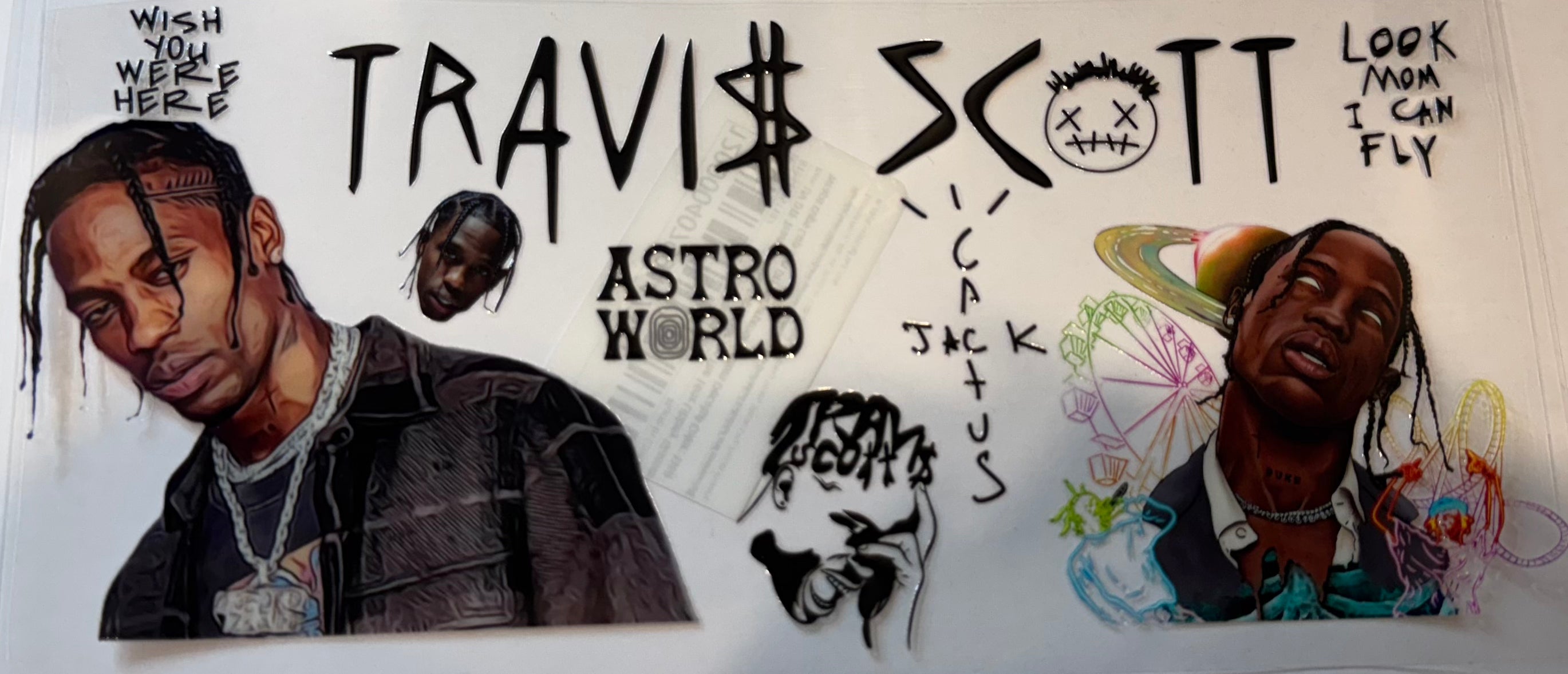 Travis Scott 16oz Uv DTF Wrap