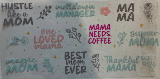 Love for mum 16oz Uv DTF Wrap