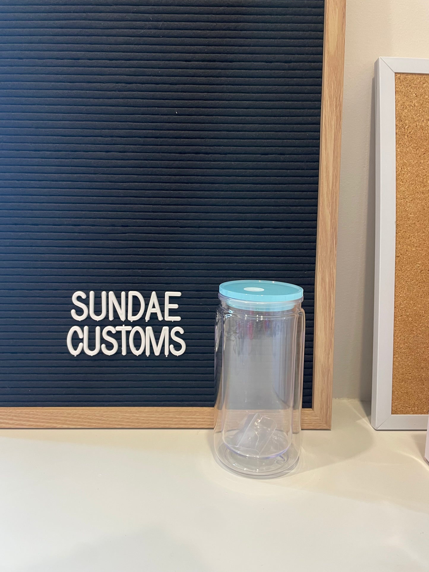 16oz Acrylic Snow Globe Tumbler