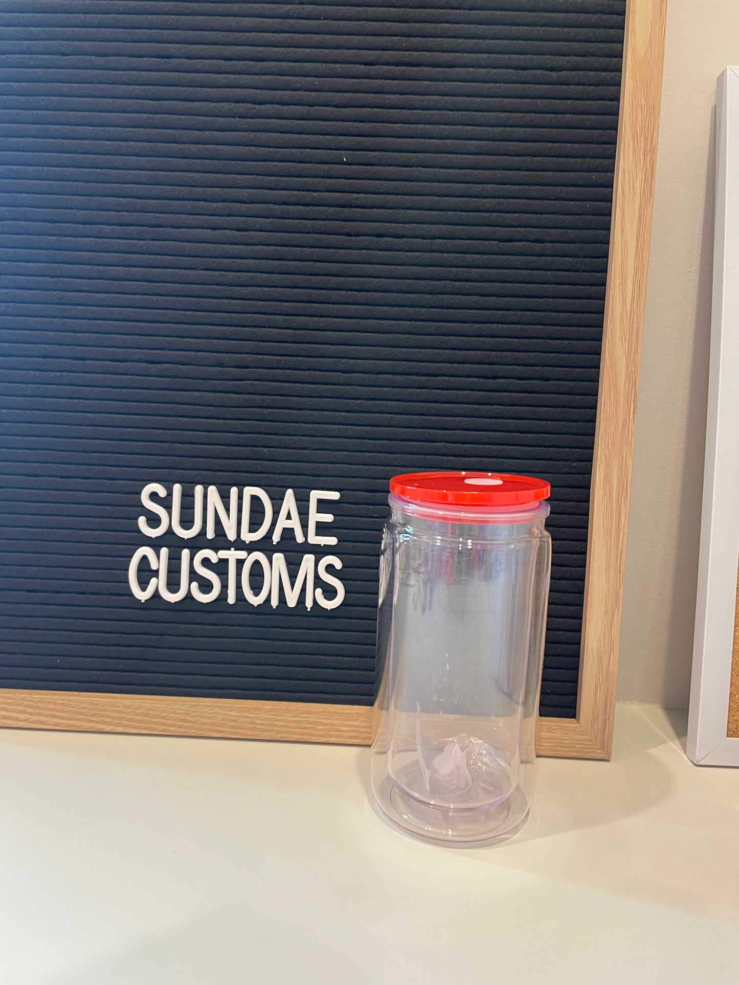 16oz Acrylic Snow Globe Tumbler