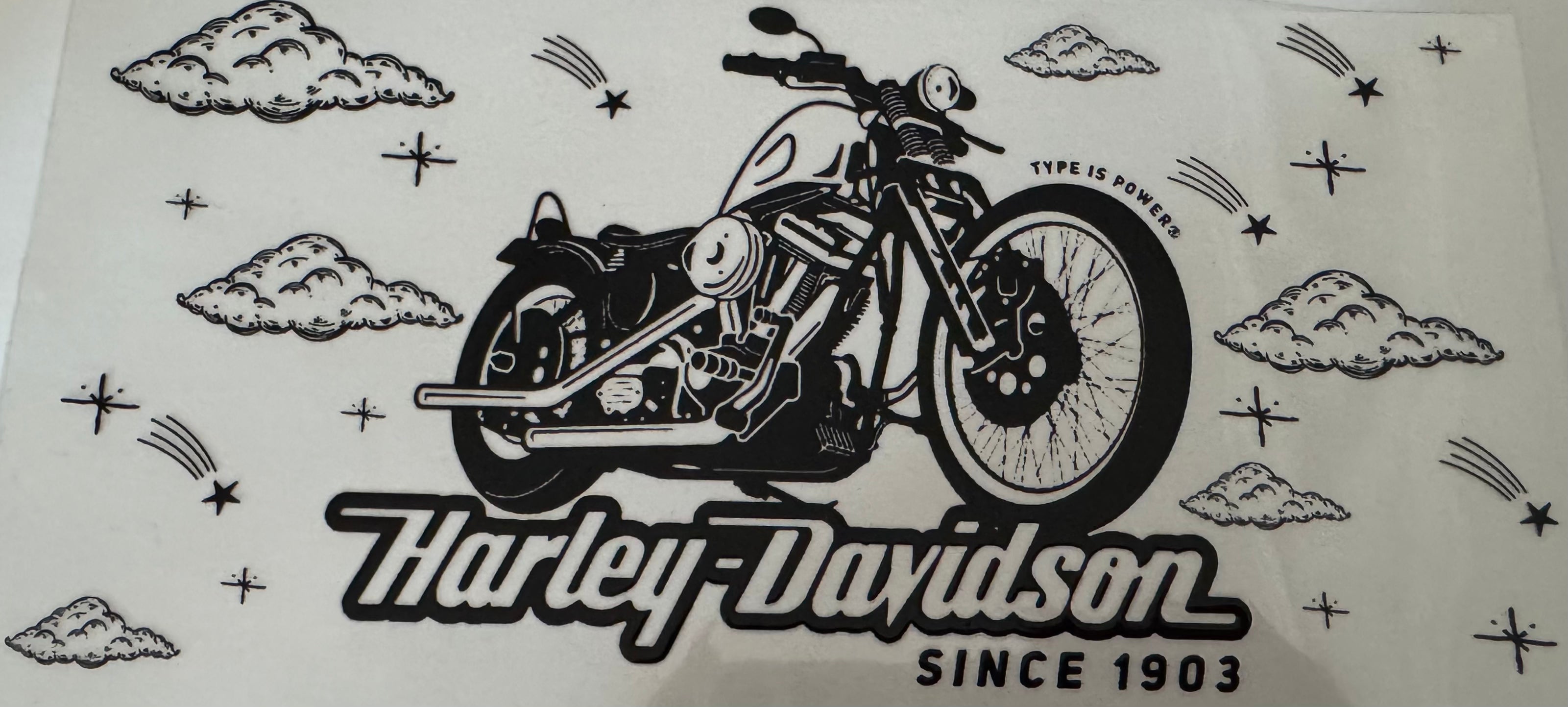 Harley Davison 16oz Uv DTF Wrap