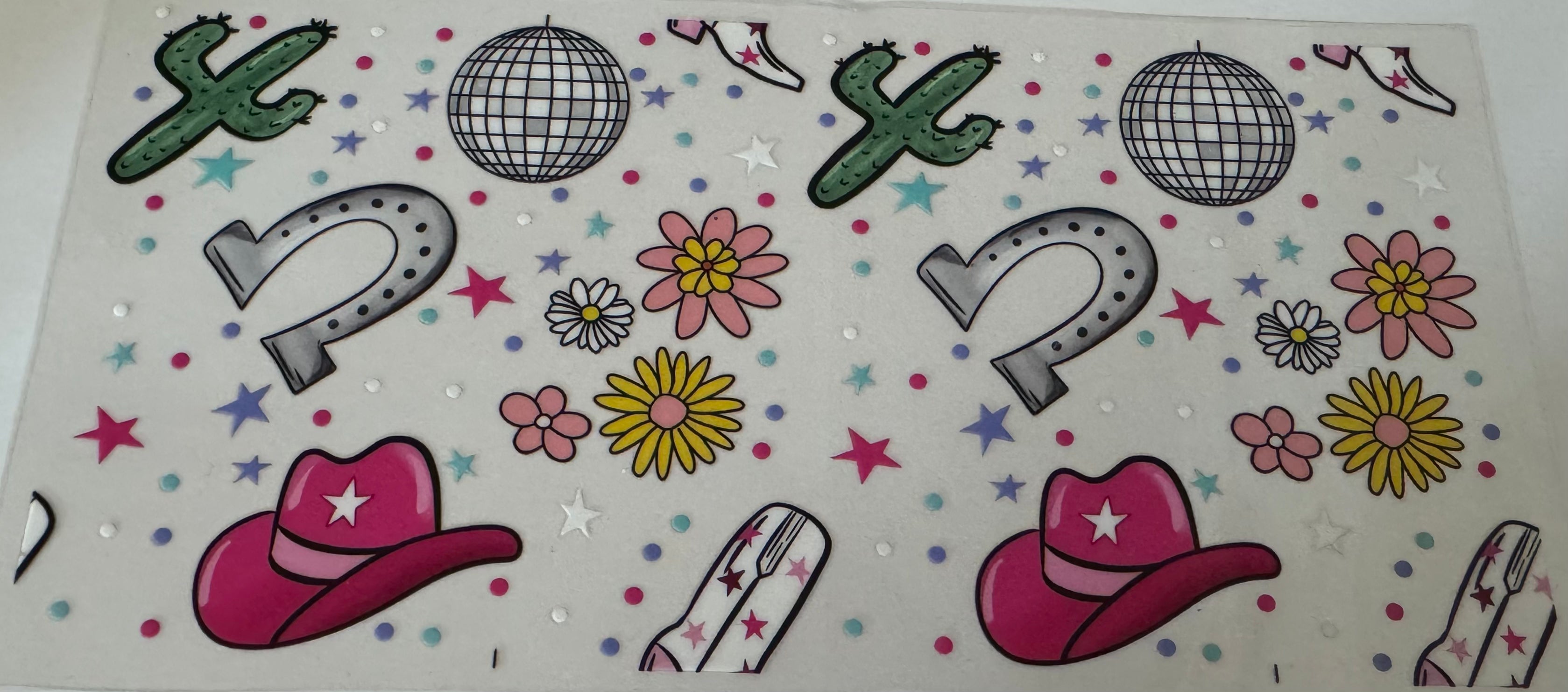 Country party symbols 16oz Uv DTF Wrap