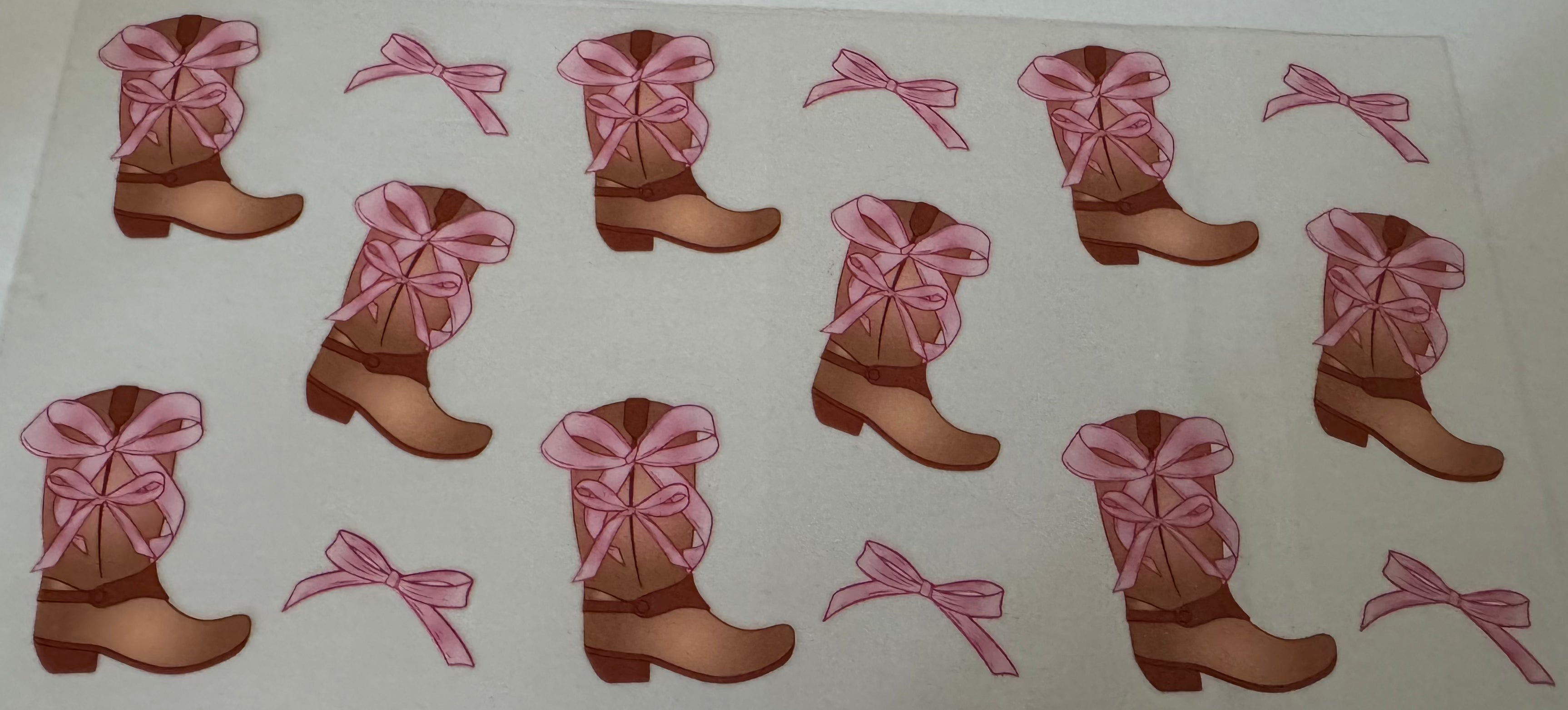 Brown boot pink lace 16oz Uv DTF Wrap