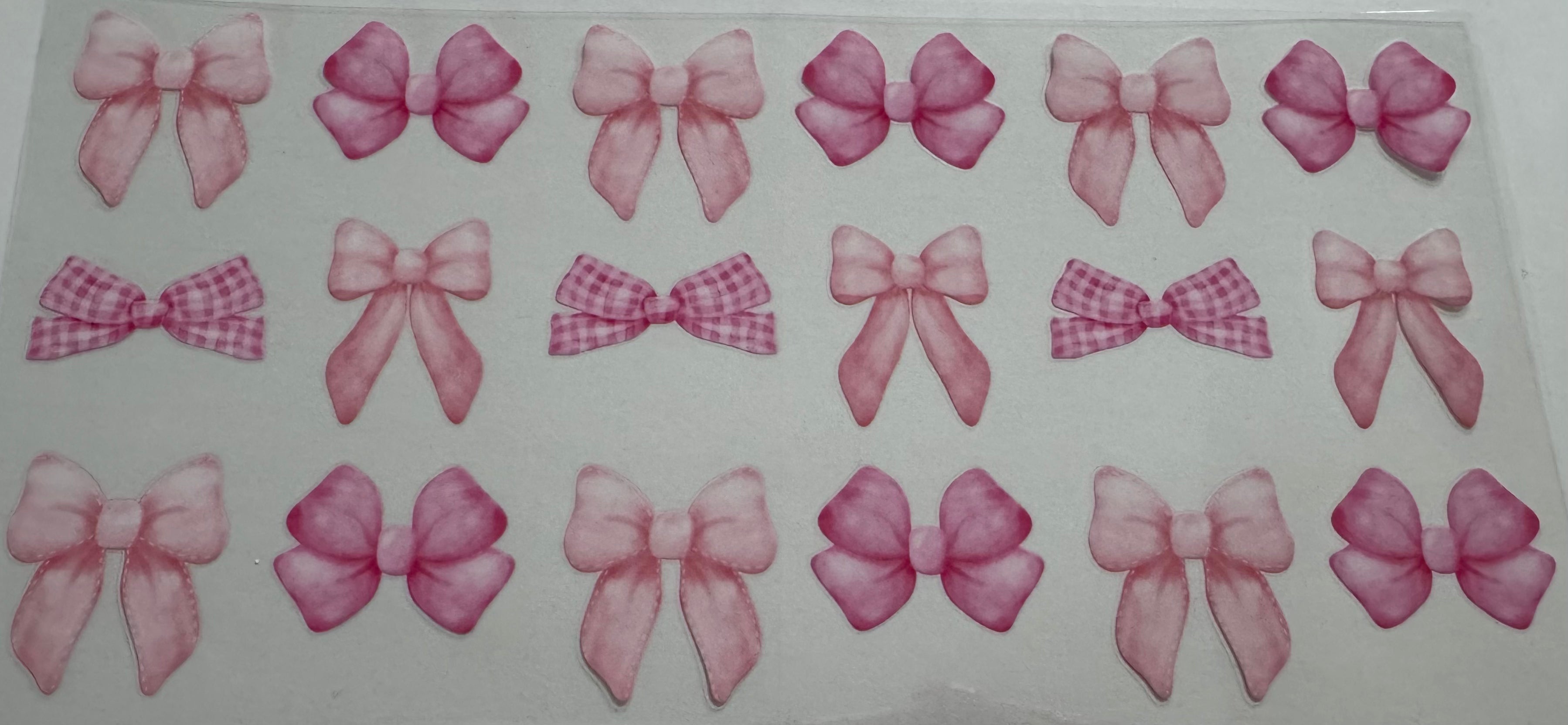 Pink Bows 16oz Uv DTF Wrap