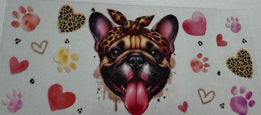 French Bulldog 16oz Uv DTF Wrap