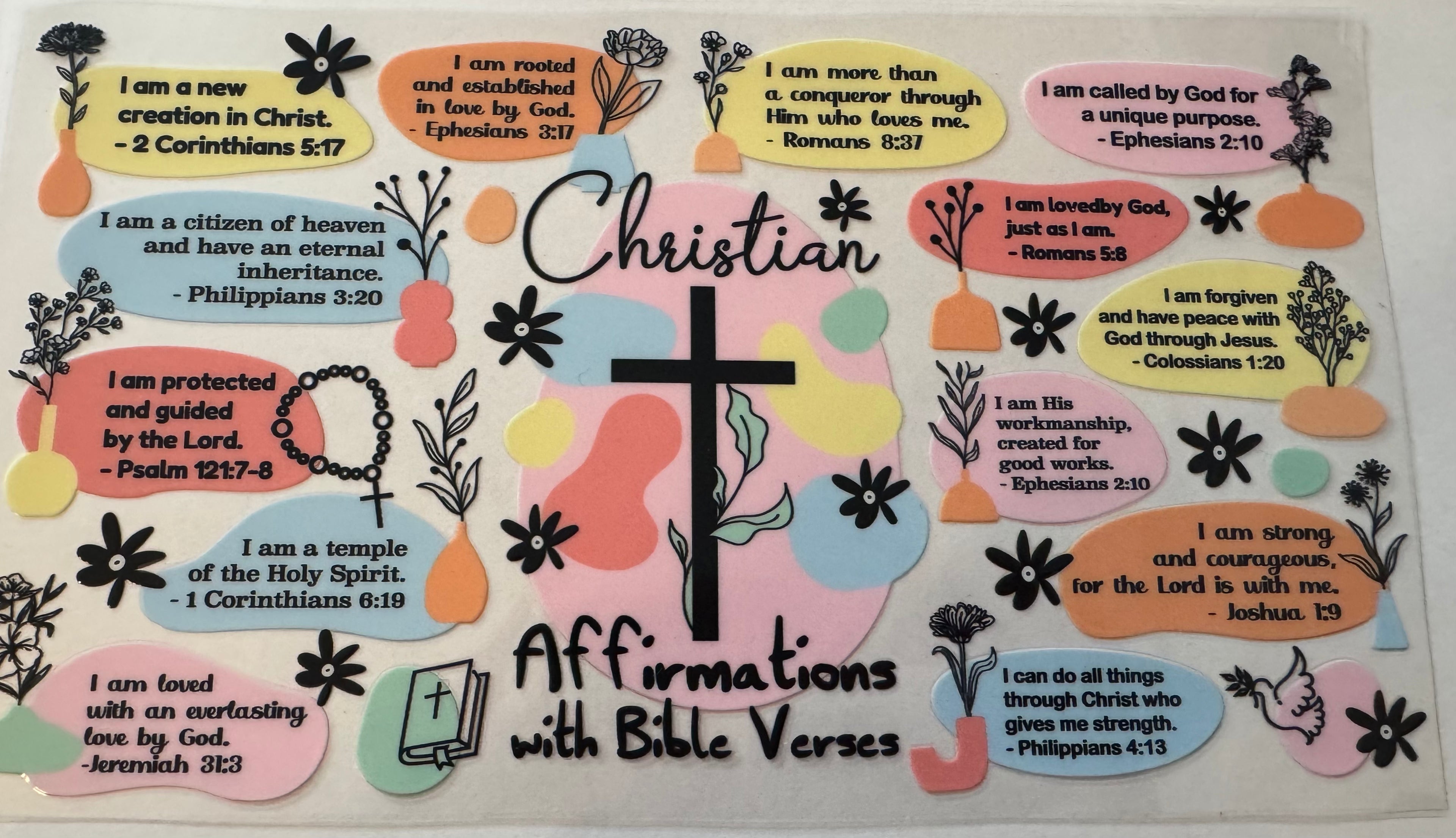 Christian Affirmation 16oz Uv DTF Wrap
