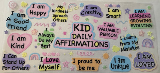 Kid Daily Affirmations 16oz Uv DTF Wrap