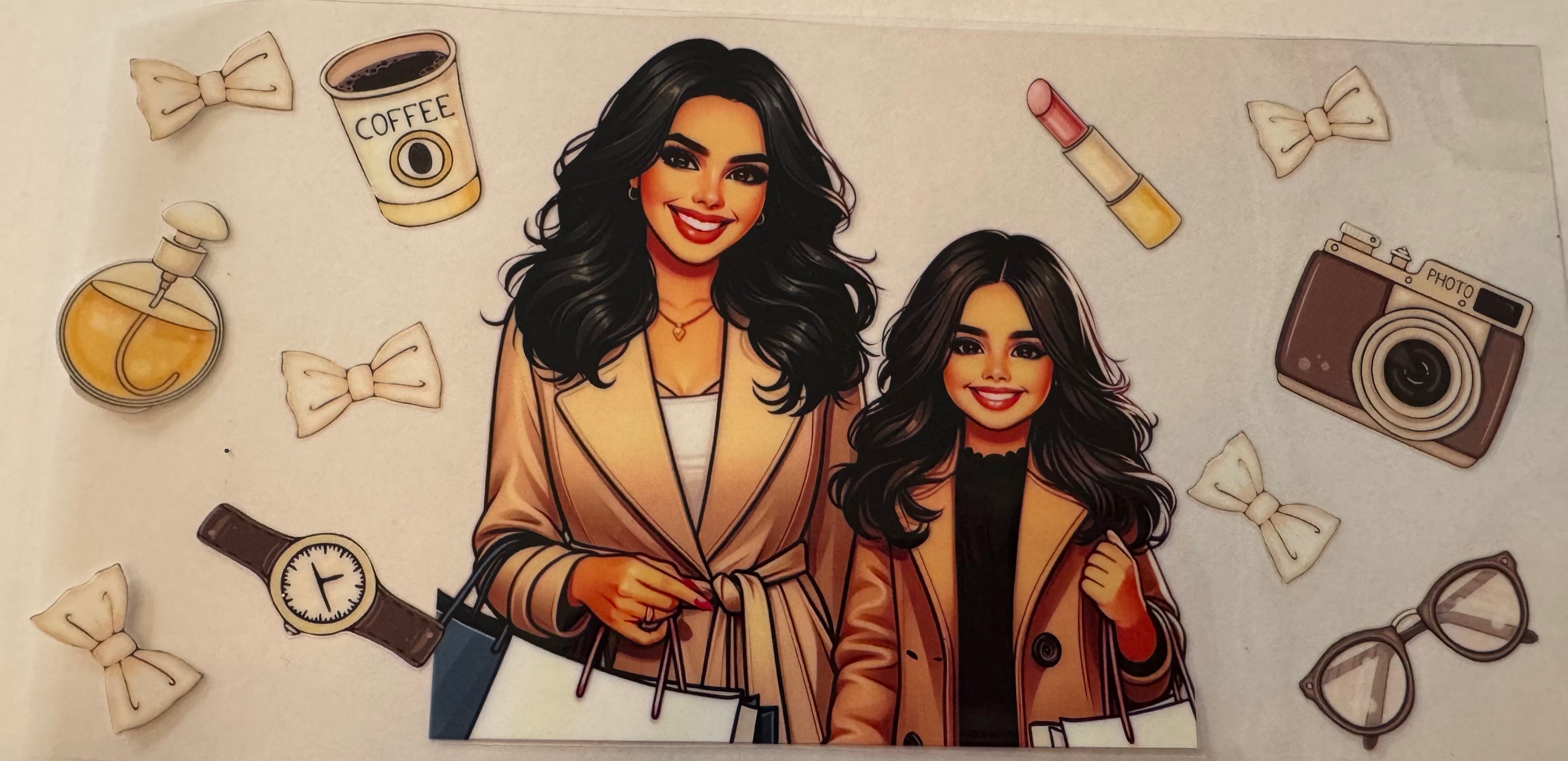 Mum and Daughter 16oz Uv DTF Wrap