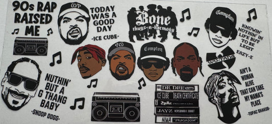 90s hip hop Rap 16oz Uv DTF Wrap