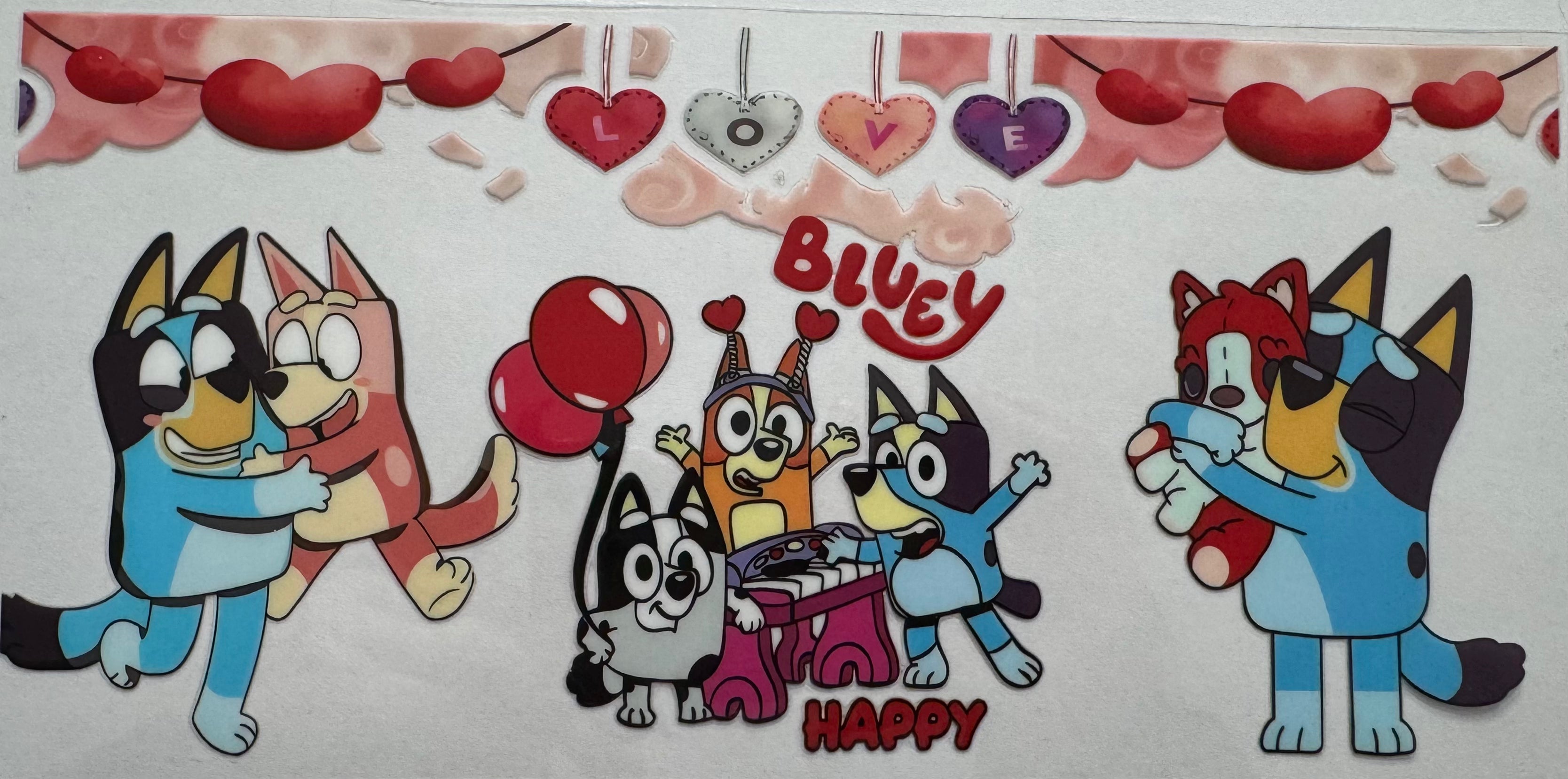 Bluey having a party 16oz Uv DTF Wrap