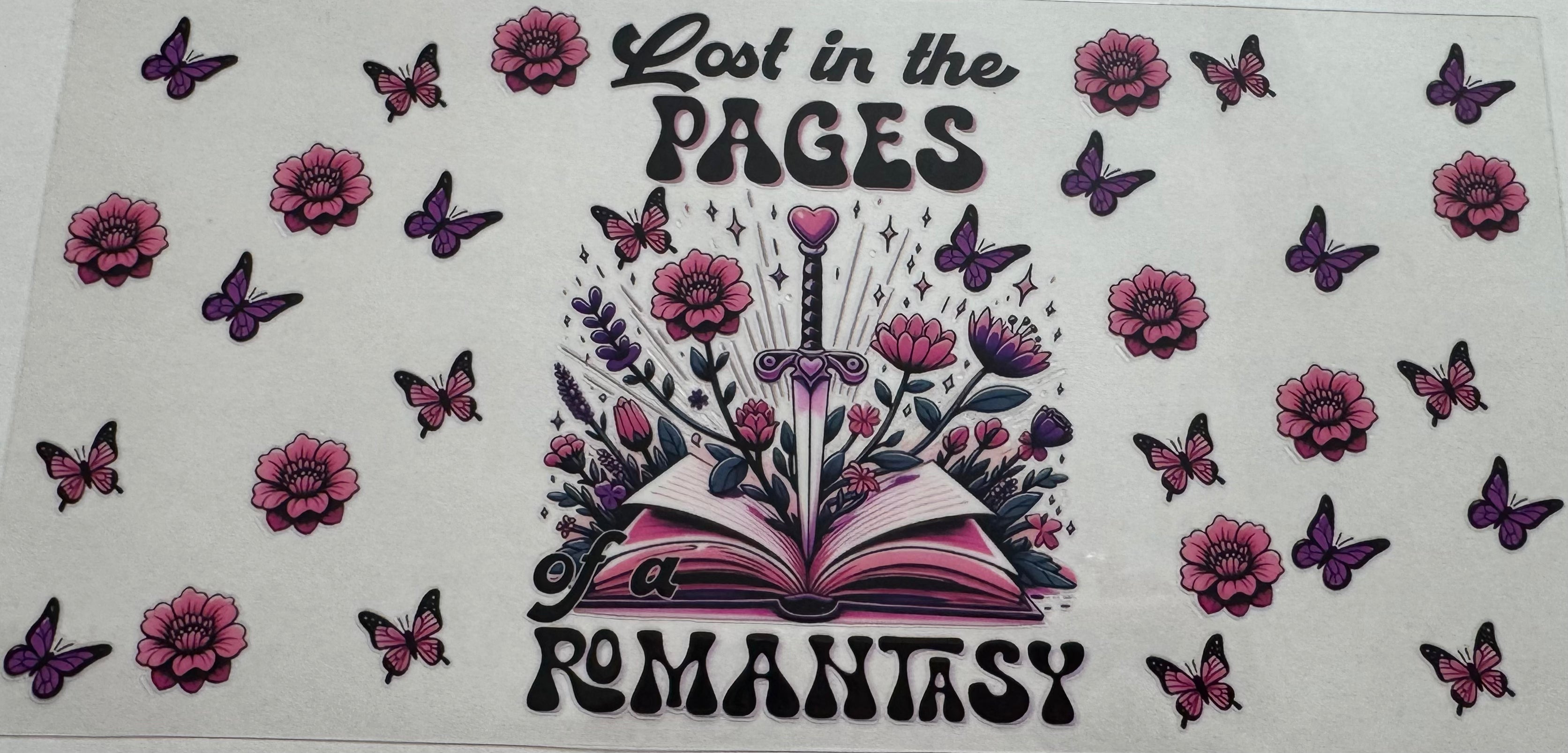 Lost in the pages romantasy 16oz Uv DTF Wrap