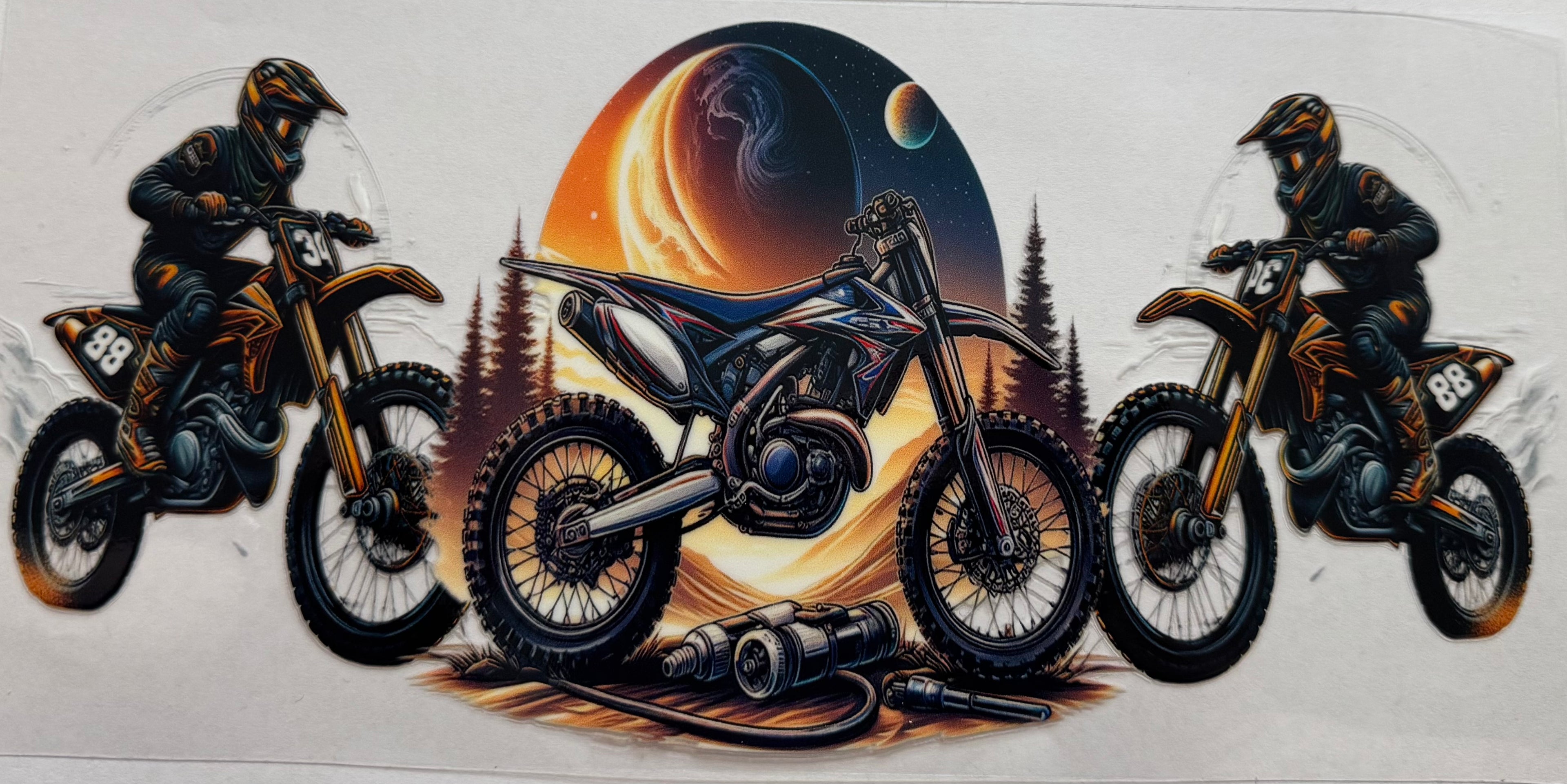 Motorbike 16oz Uv DTF Wrap
