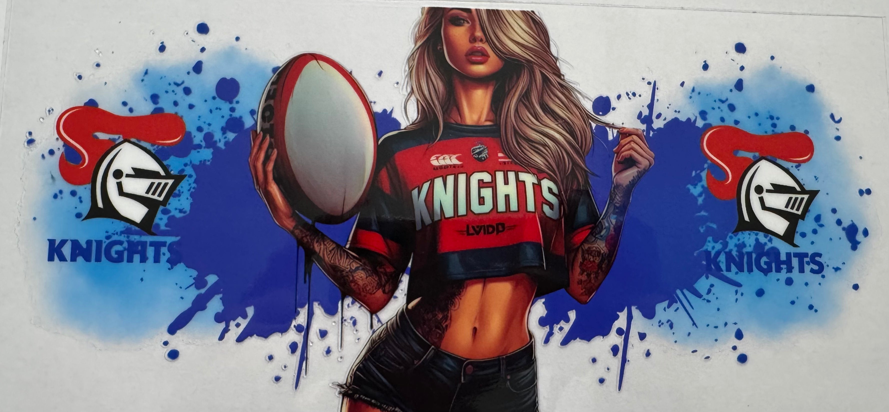 Knights Tattoo girl 16oz Uv DTF Wrap