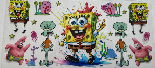Spongebob 16oz Uv DTF Wrap