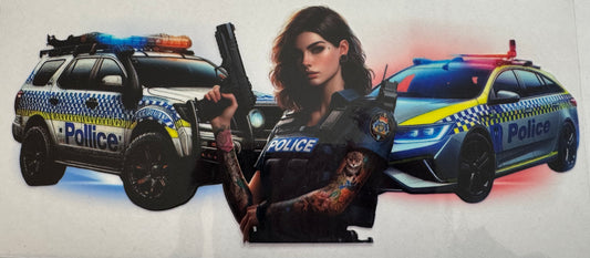 Police Woman 16oz Uv DTF Wrap