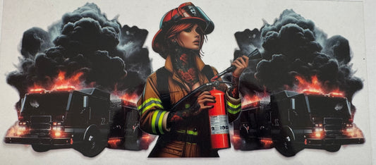 Fire Woman 16oz Uv DTF Wrap