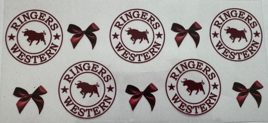 Dark pink Ringers western 16oz Uv DTF Wrap