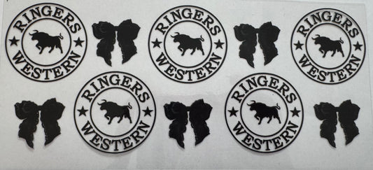 Black ringers western 16oz Uv DTF Wrap