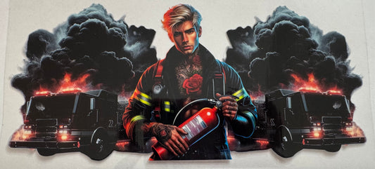 Fire Man 16oz Uv DTF Wrap