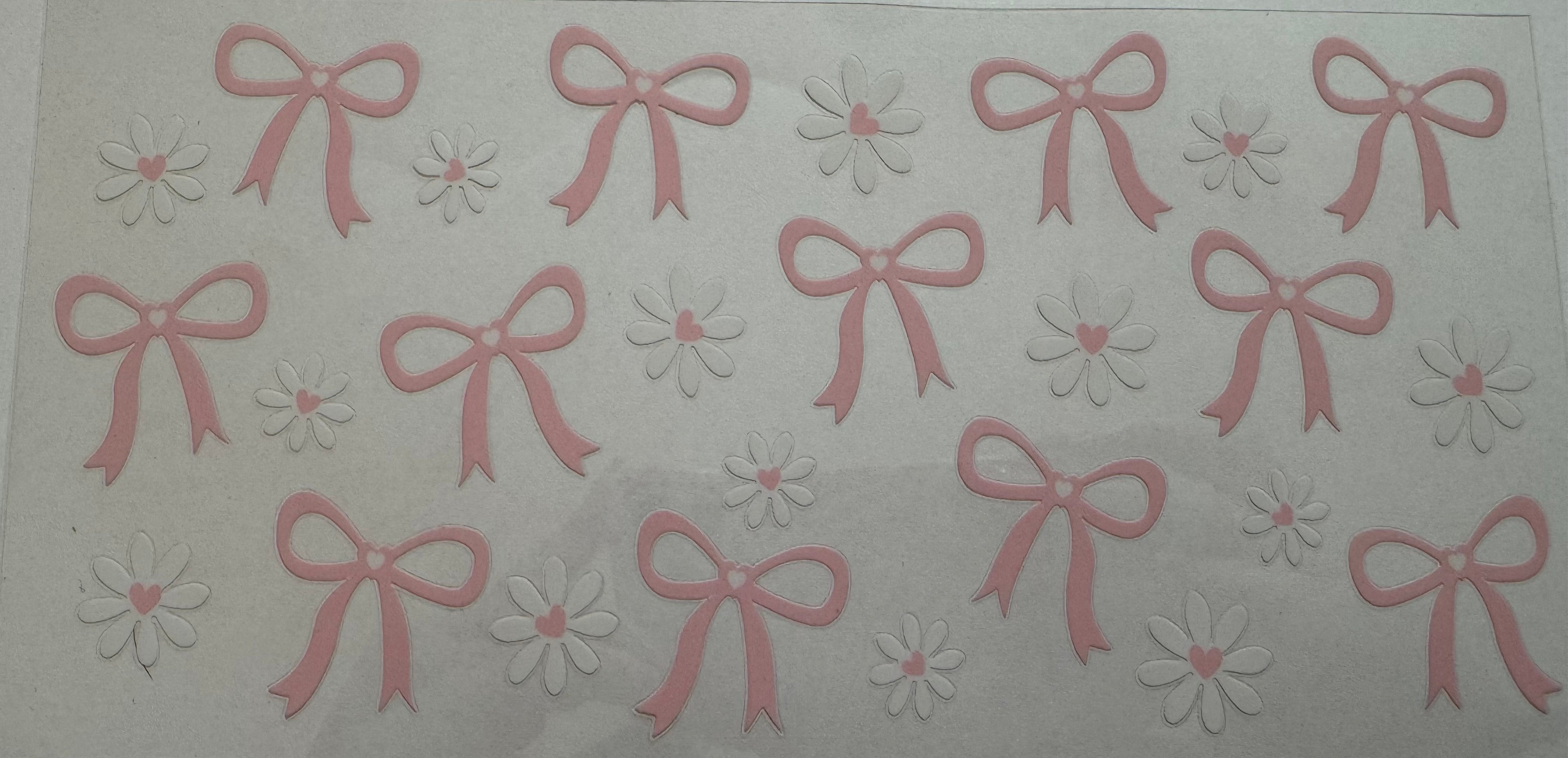 Light Pink Bow 16oz Uv DTF Wrap