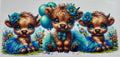 Blue tutu Highland Cow 16oz Uv DTF Wrap