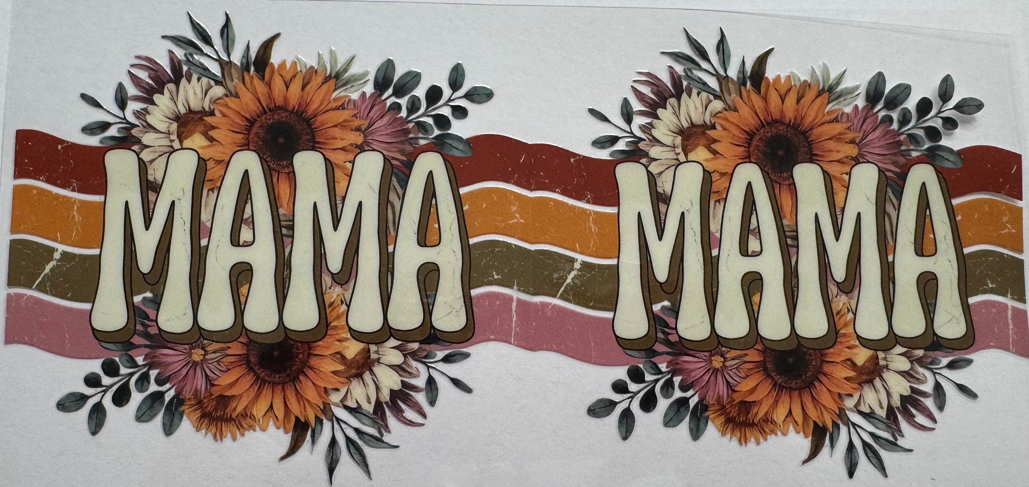 Mama with flowers 16oz Uv DTF Wrap