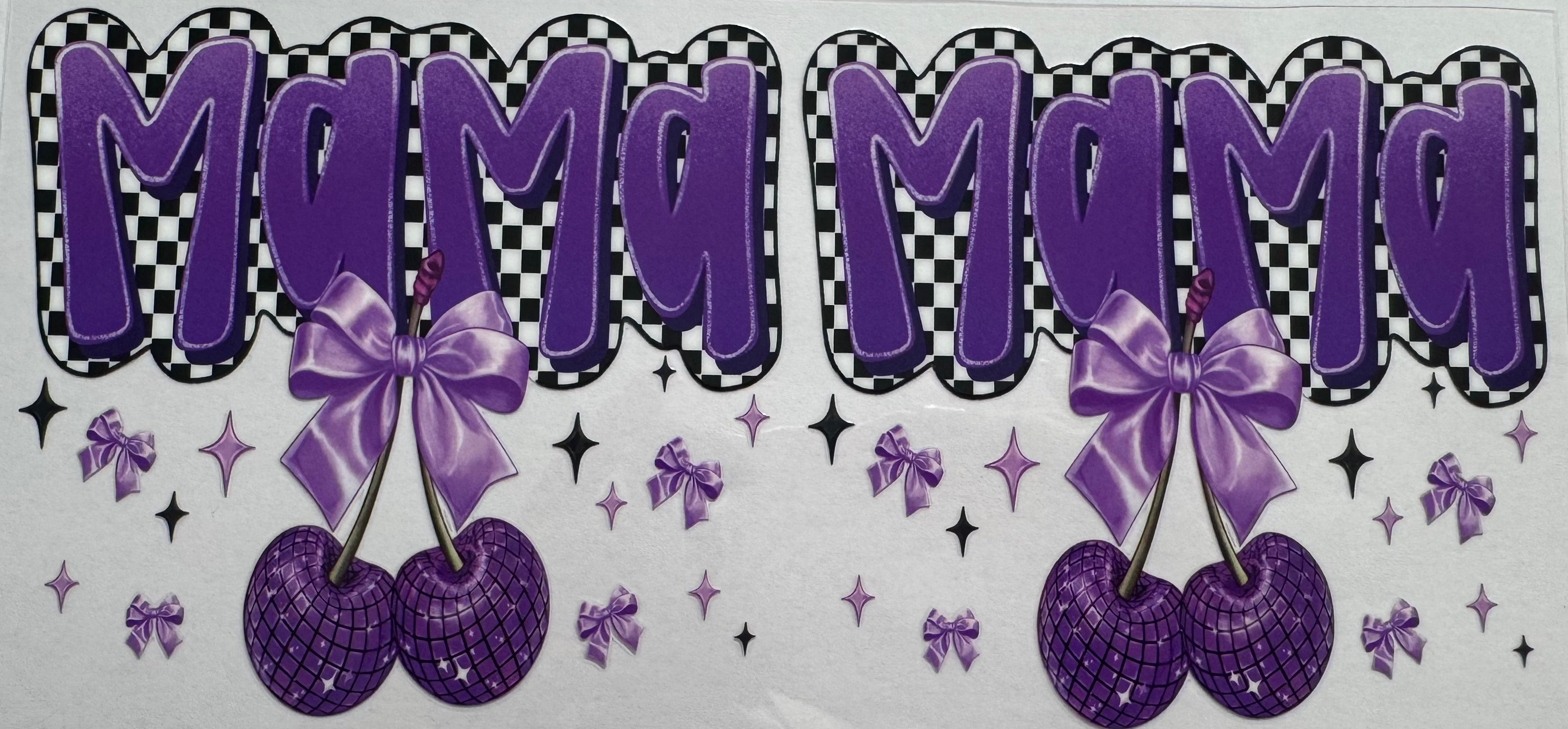 Purple cherry Mama 16oz Uv DTF Wrap