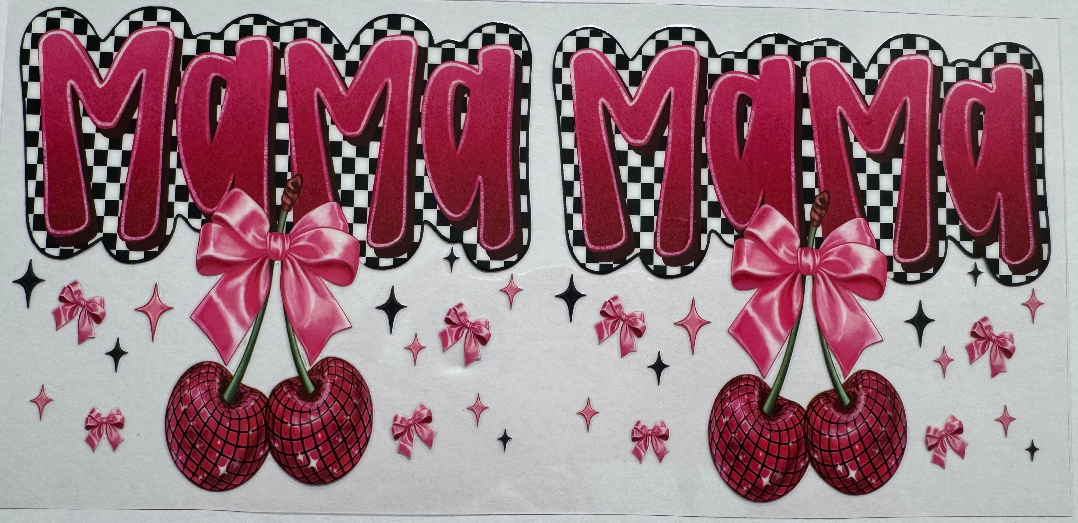 Pink cherry Mama 16oz Uv DTF Wrap