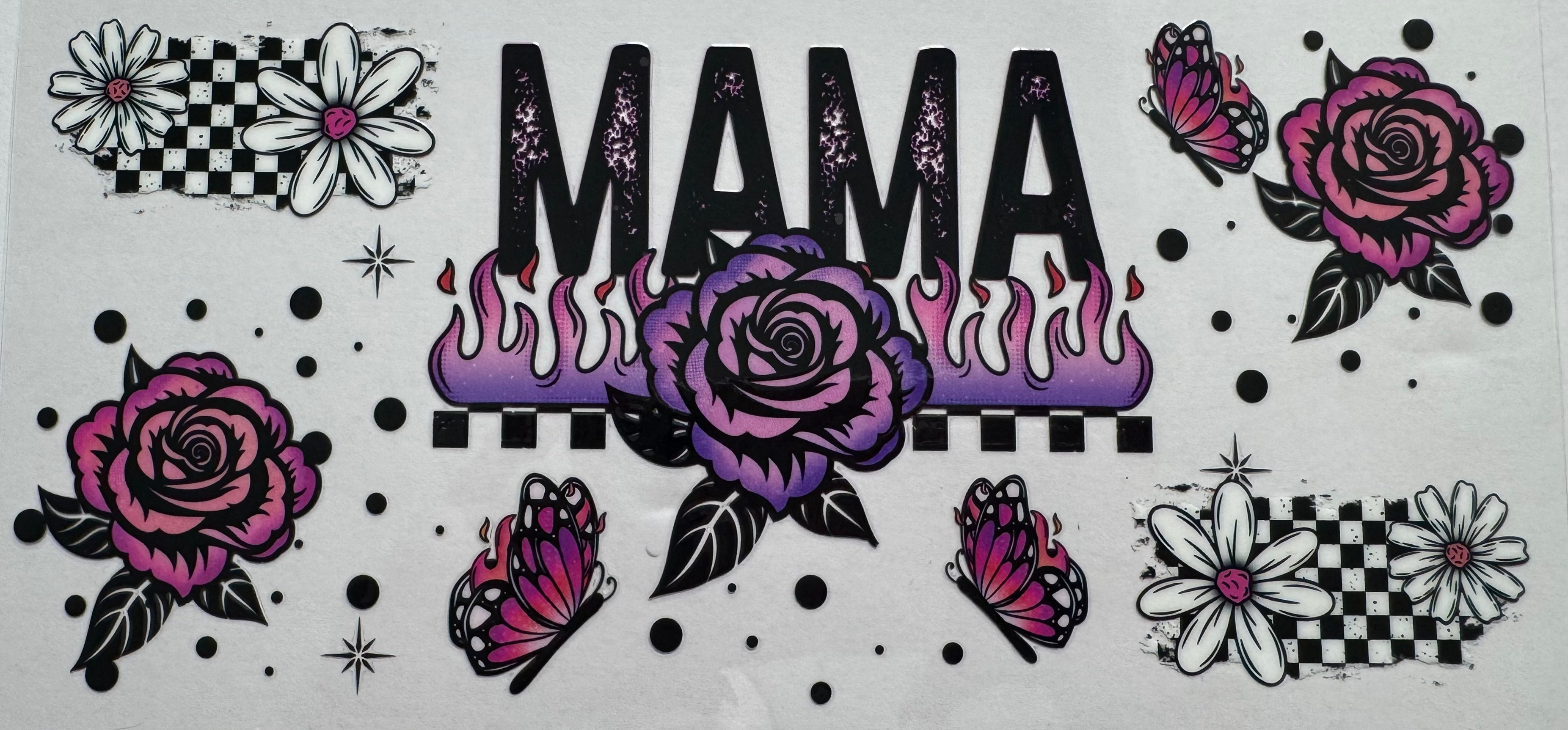 Purple Flame Mama 16oz Uv DTF Wrap