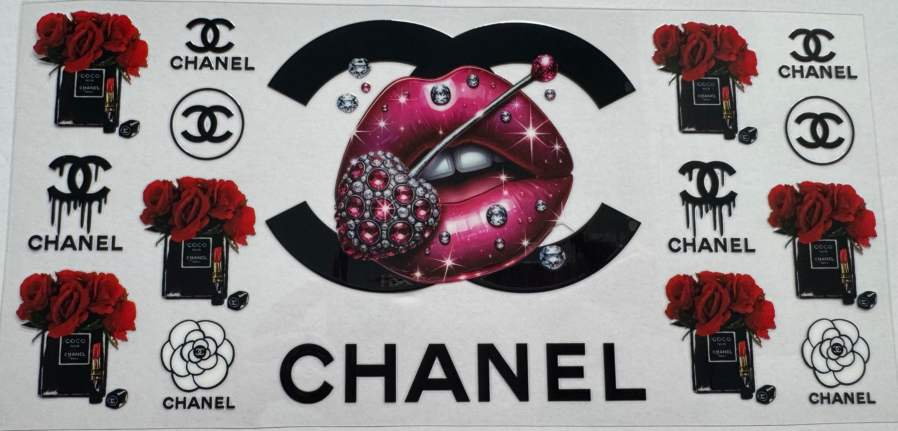 Chanel lollipop 16oz Uv DTF Wrap #3