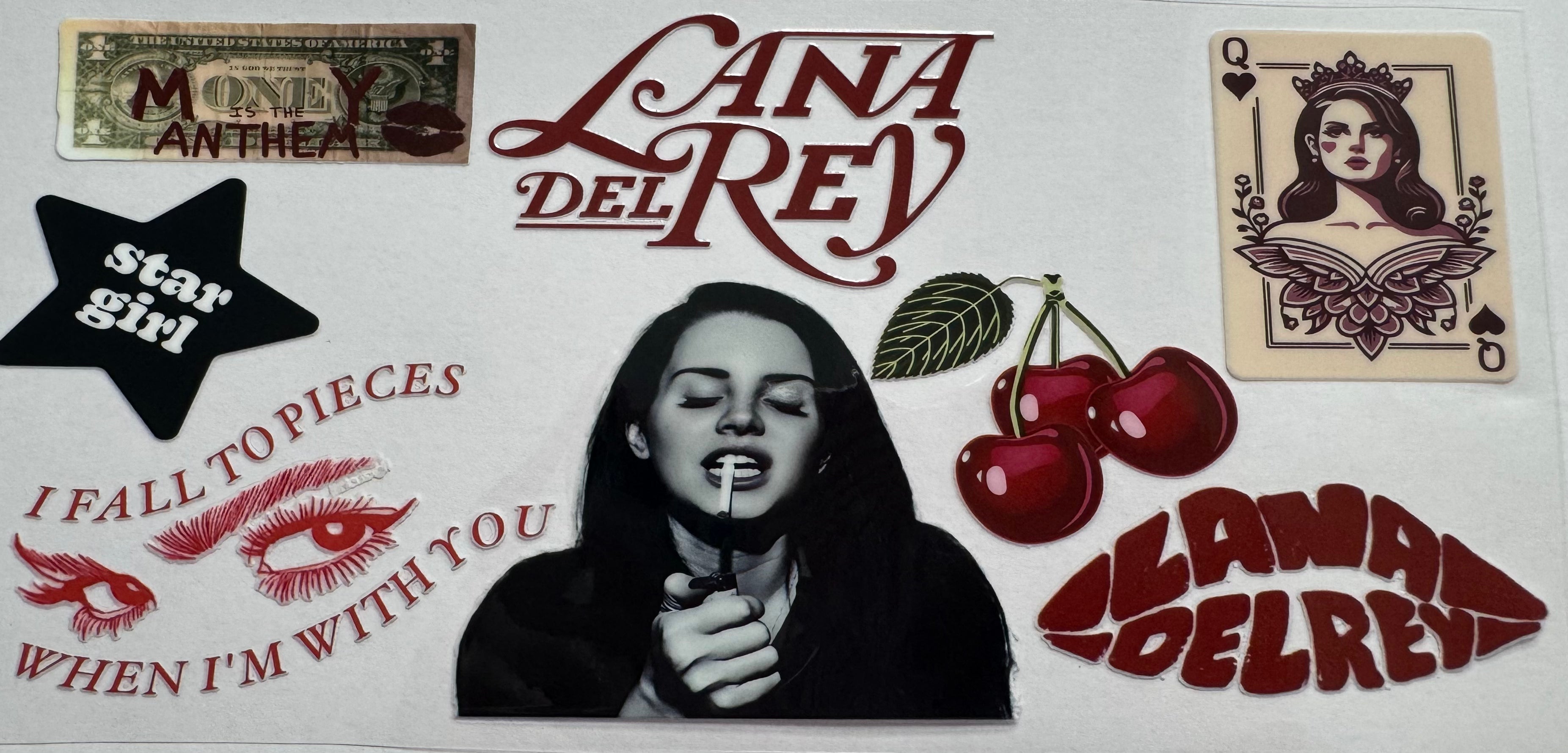 Lana Del Rey 16oz Uv DTF Wrap