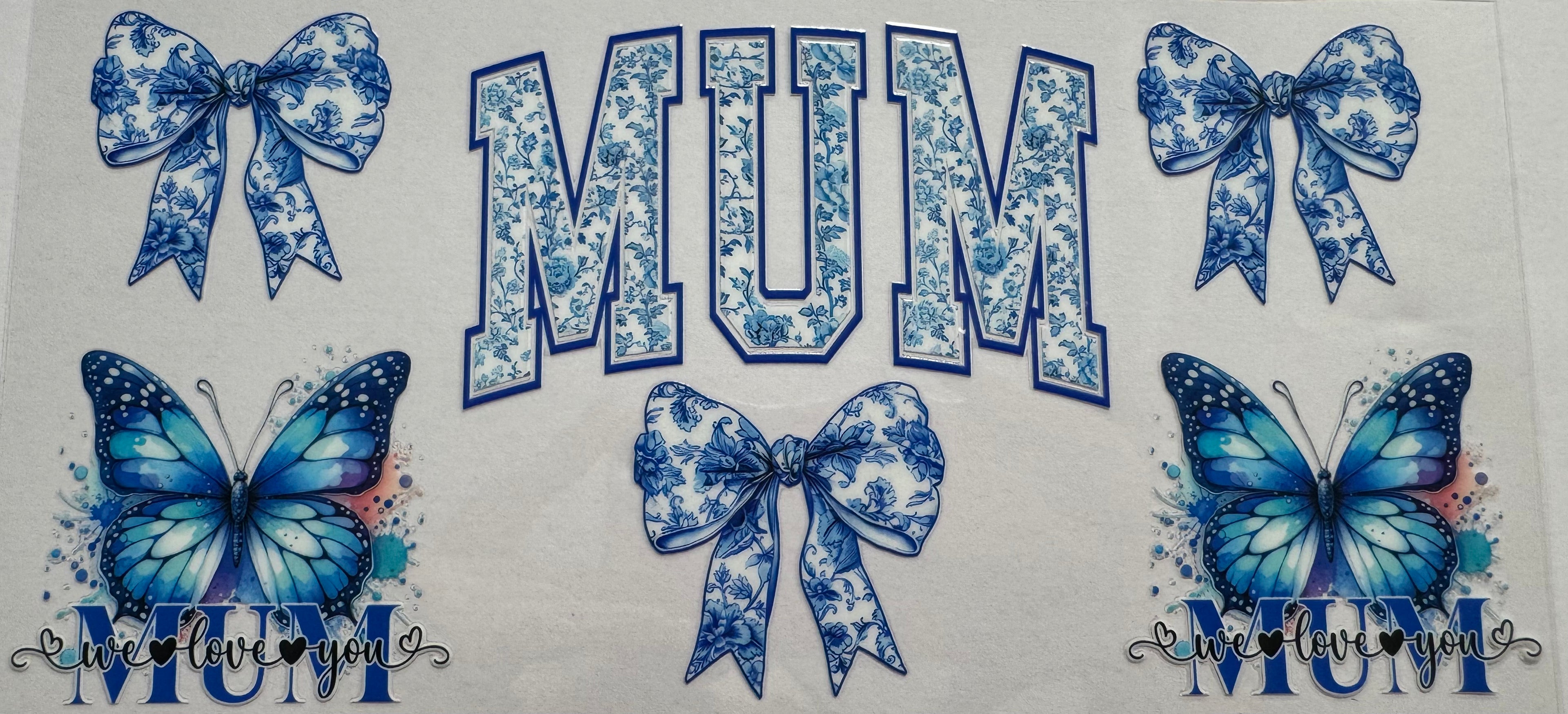 Blue Mum 16oz Uv DTF Wrap