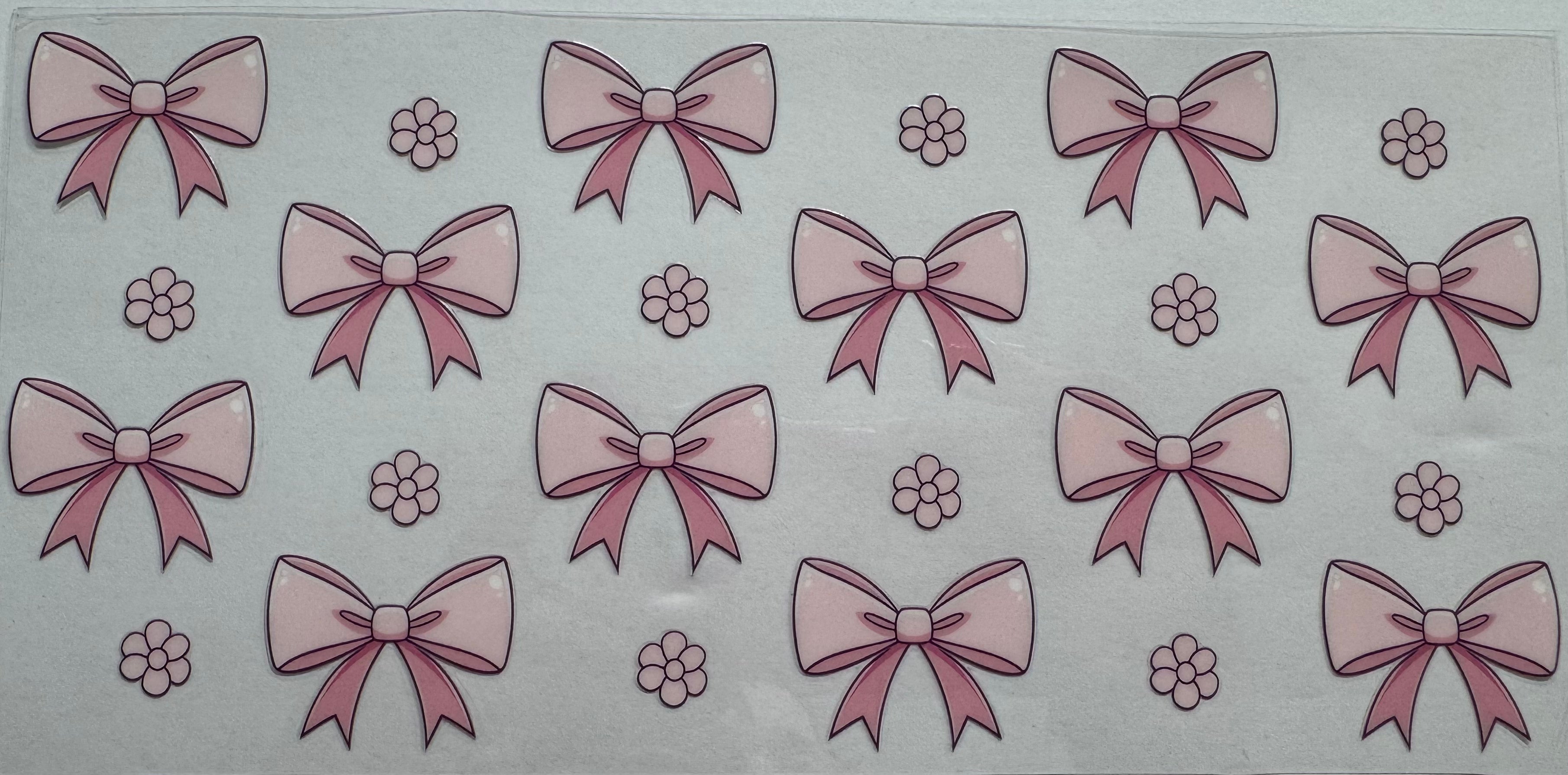 Light pink bow 16oz Uv DTF Wrap