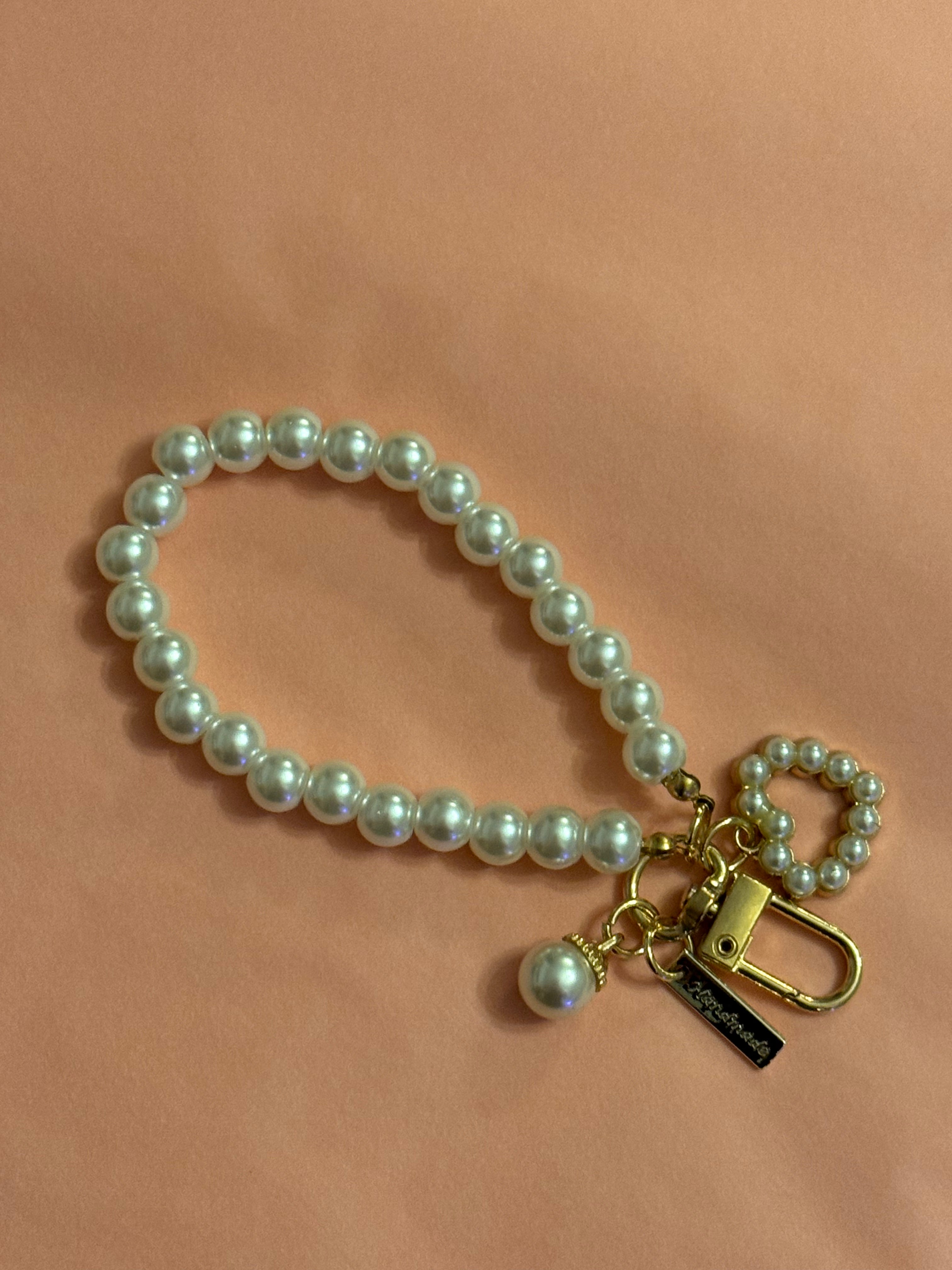 Pearl Heart Keyring