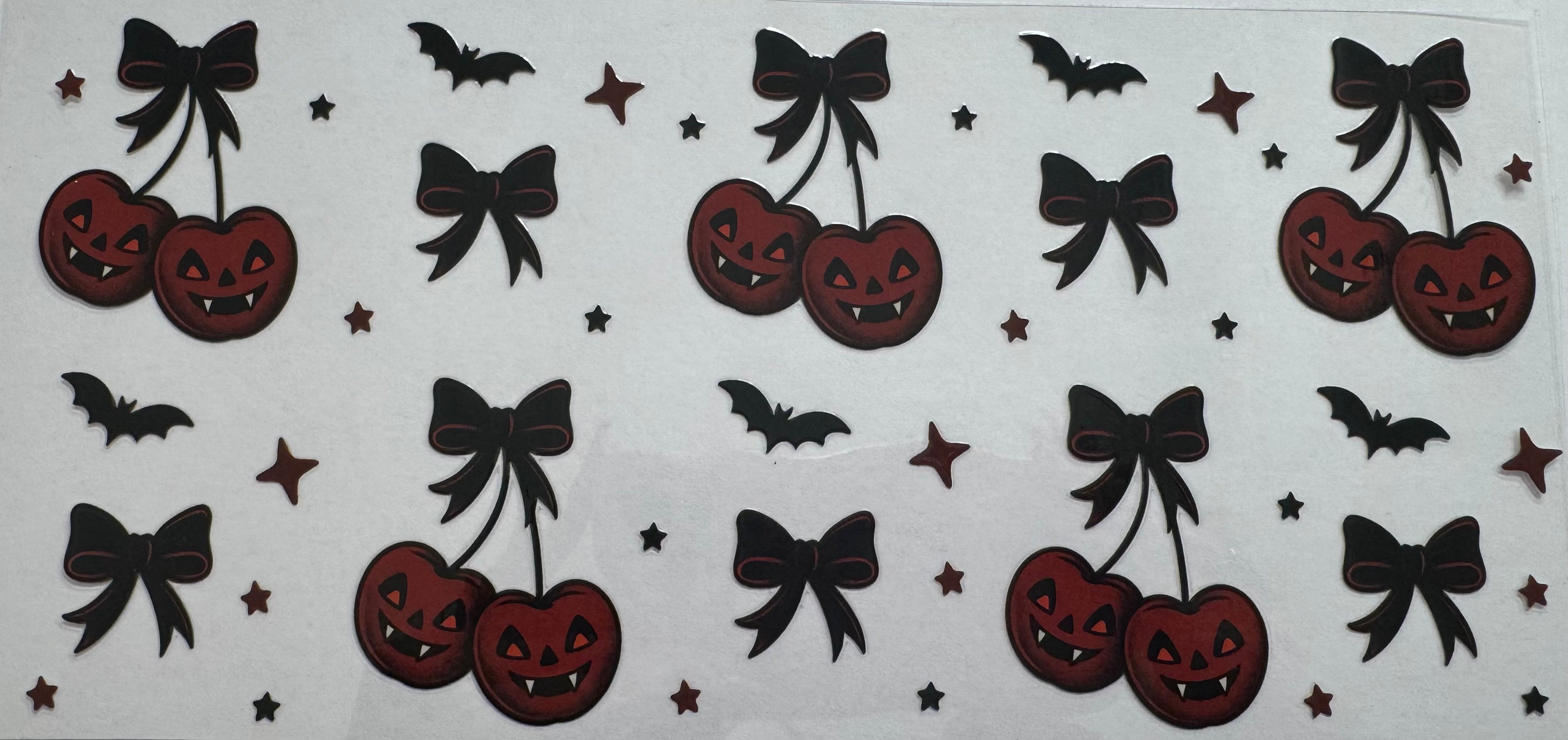 Dark pumpkins and bows 16oz Uv DTF Wrap
