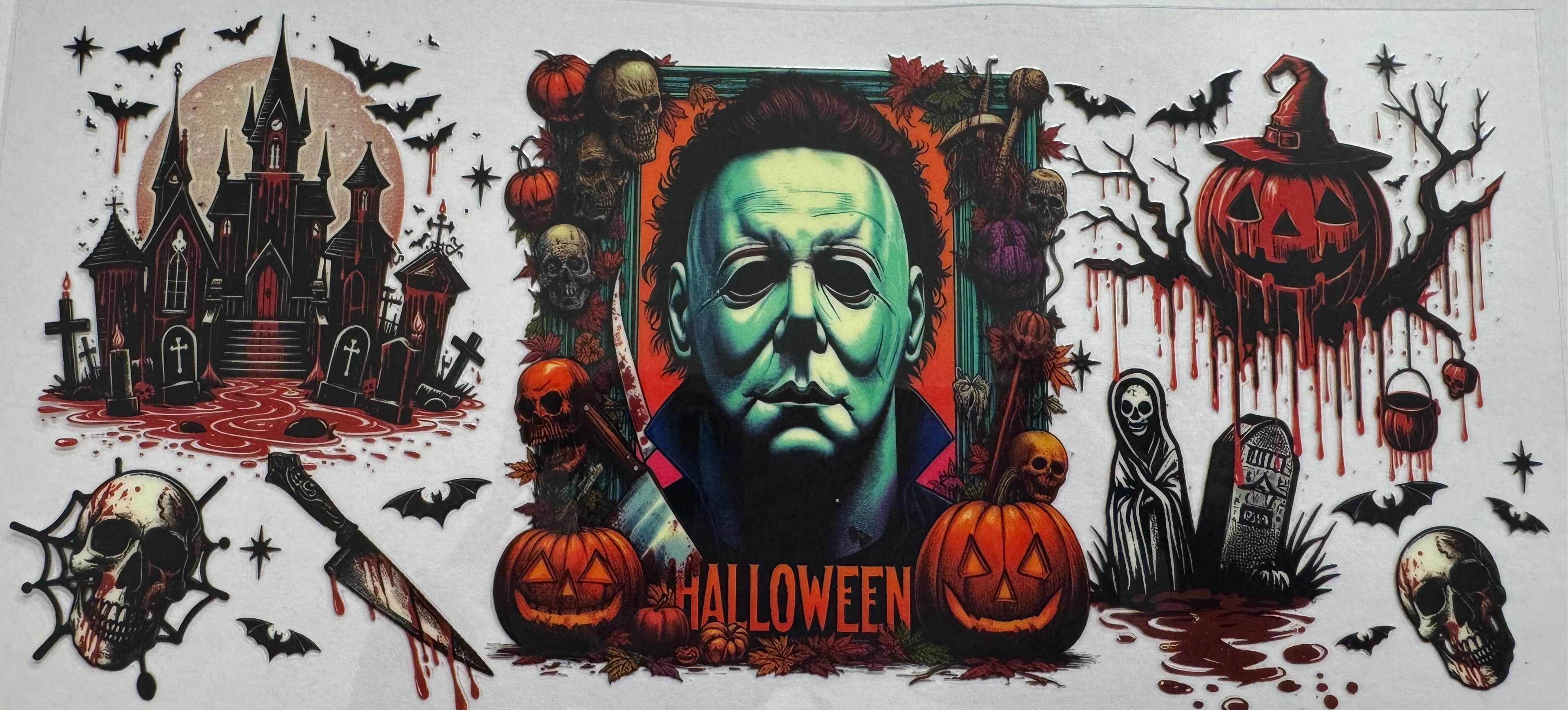 Michael Myers 16oz Uv DTF Wrap