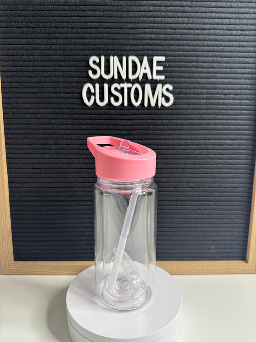 12oz Acrylic Kids Water Bottle Snow globe