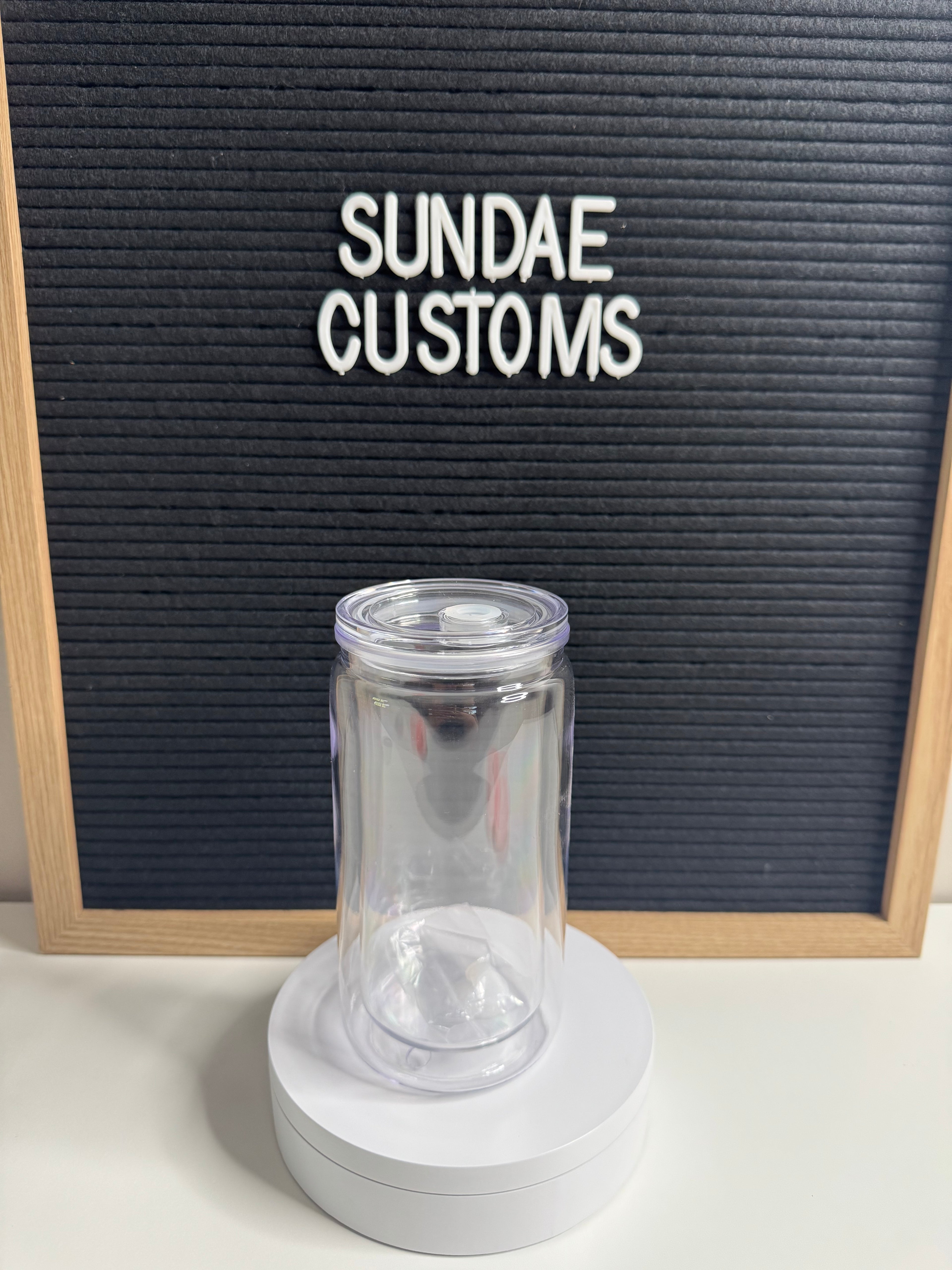 16oz Acrylic Snow Globe Tumbler